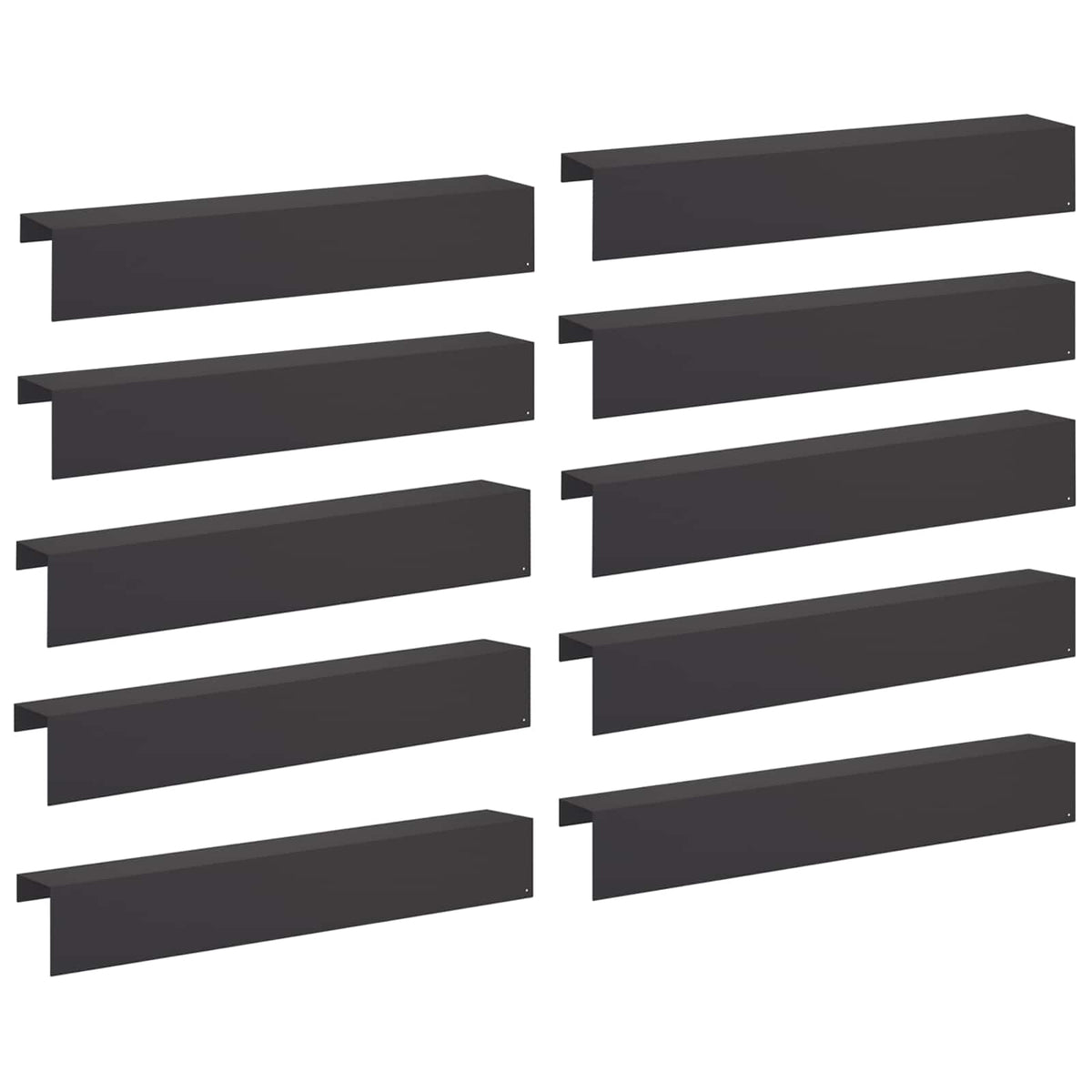 Garden Edging Cover 10 pcs 100 x 20 x 15 cm Steel Black