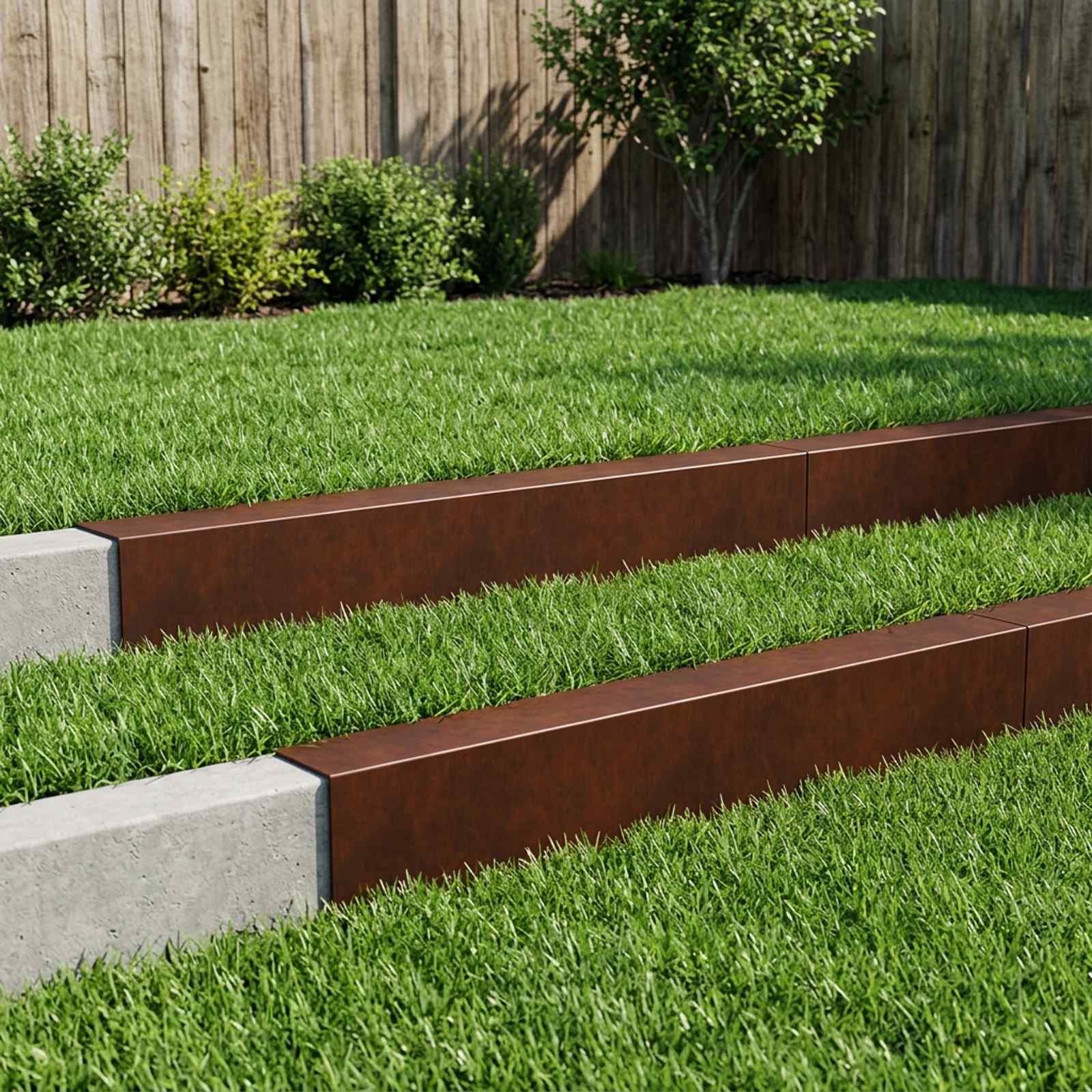 Garden Edging Cover 10 pcs 100 x 20 x 15 cm Weathering Steel