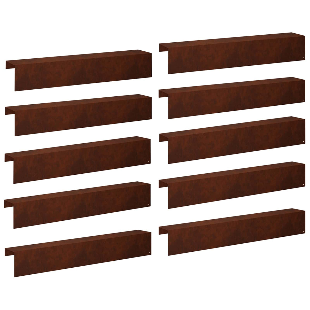 Garden Edging Cover 10 pcs 100 x 20 x 15 cm Weathering Steel