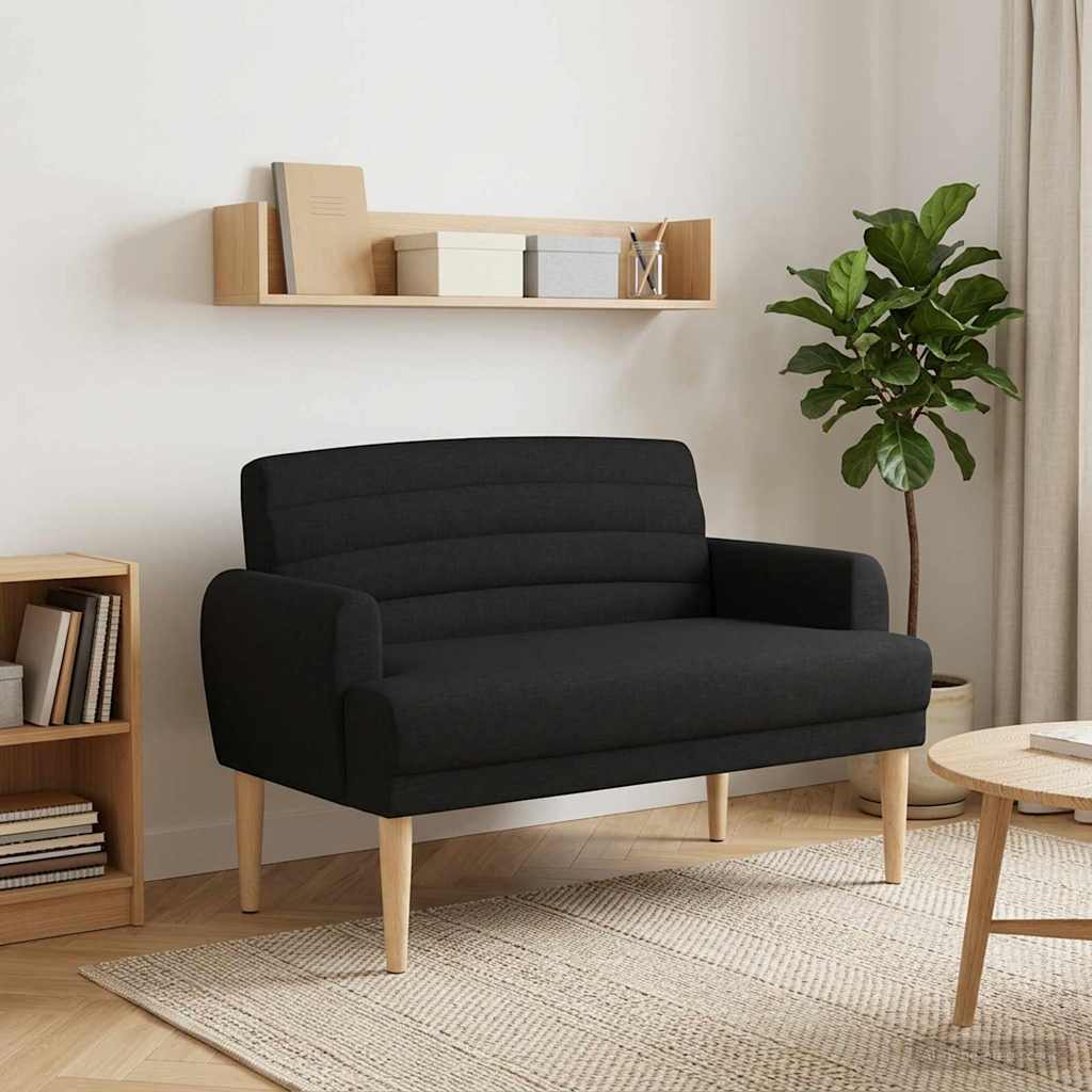 Loveseat with button tufted Black 116 x 67 x 80 cm Fabric