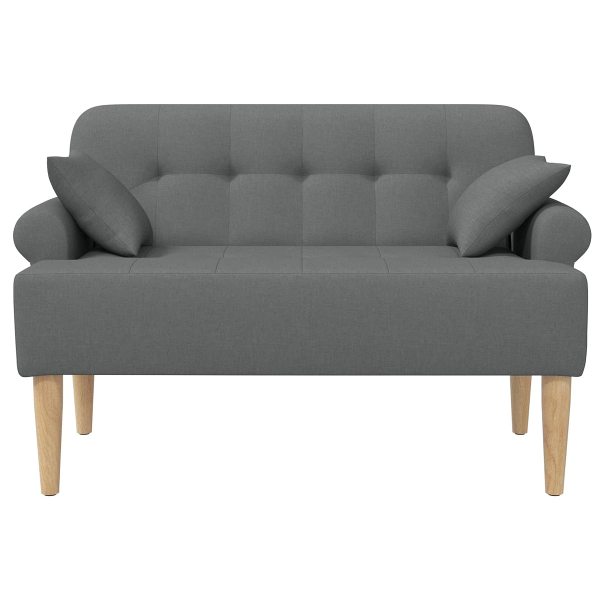 Loveseat with button tufted Dark Grey 120 x 65 x 79 cm Fabric