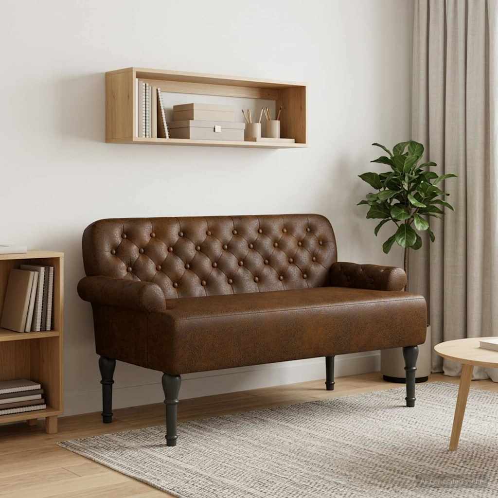 Loveseat with button tufted Brown 120 x 65 x 78 cm