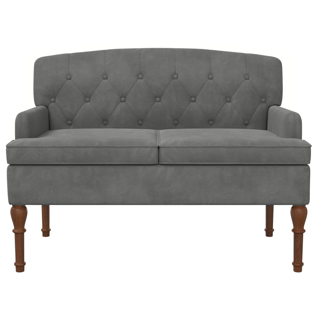 Loveseat with button tufted Dark Grey 111 x 65 x 79 cm Velvet