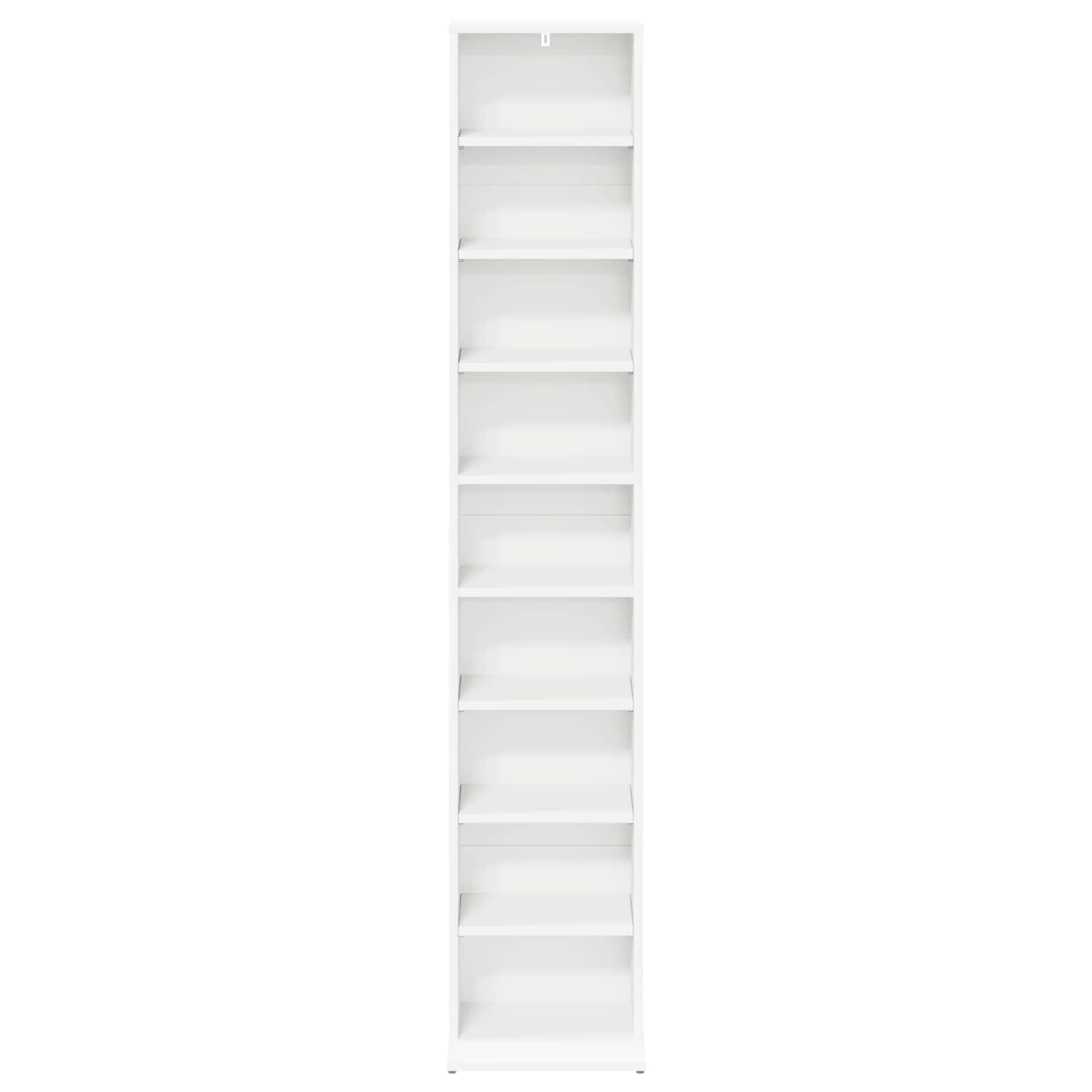 CD Cabinet White 33 x 23.5 x 175 cm Engineered Wood
