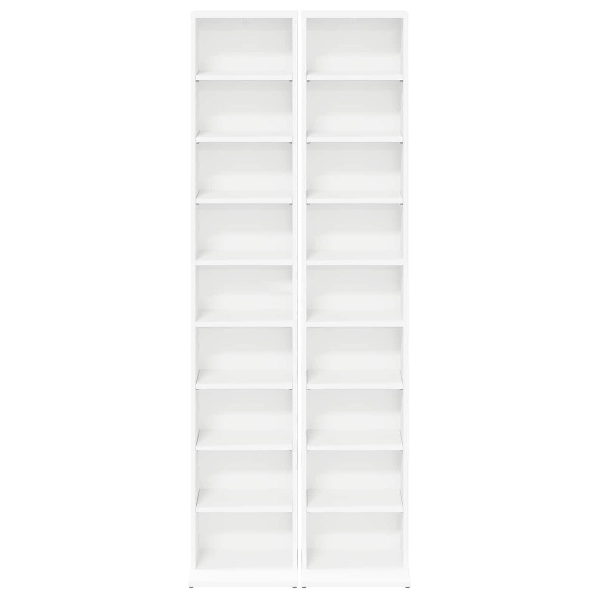 CD Cabinet 2 pcs White 33 x 23.5 x 175 cm Engineered Wood