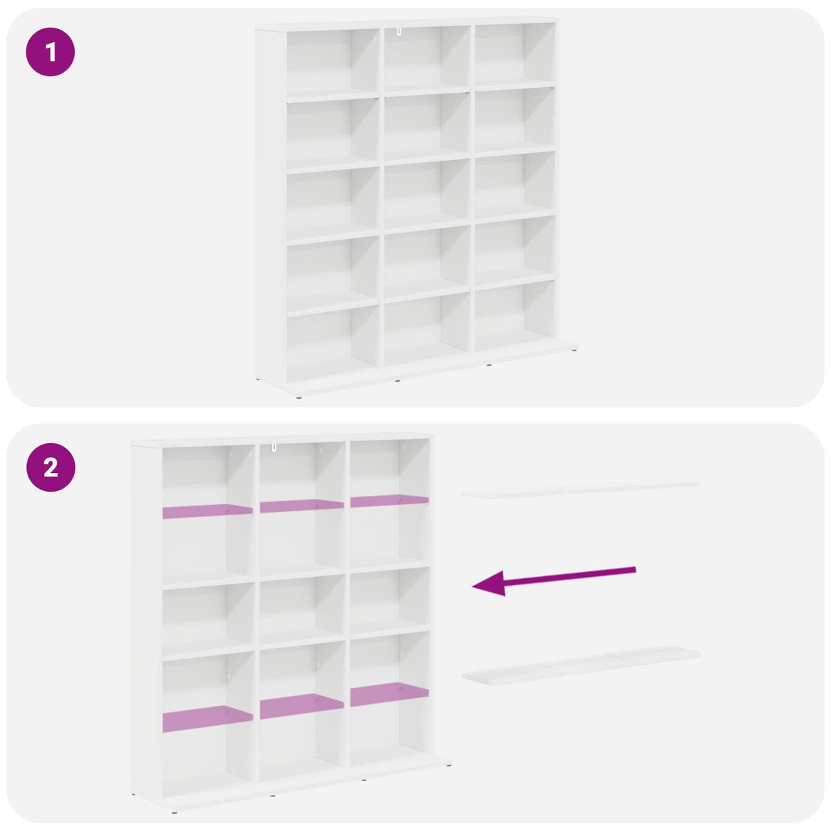 CD Cabinet White 96 x 23.5 x 97.5 cm Engineered Wood