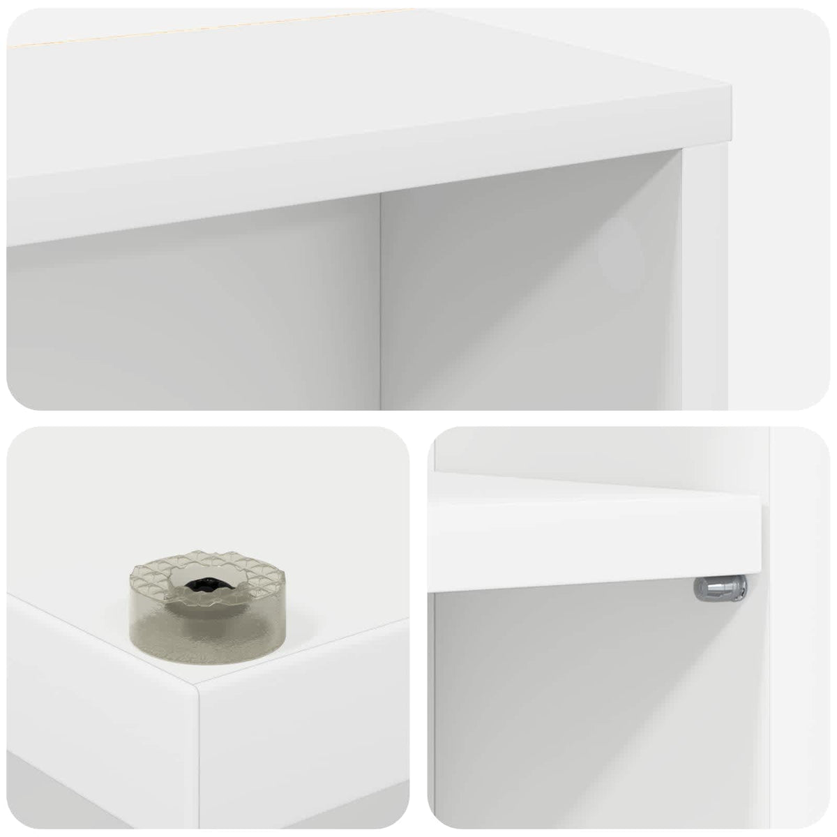 CD Cabinet White 65 x 23.5 x 97.5 cm Engineered Wood
