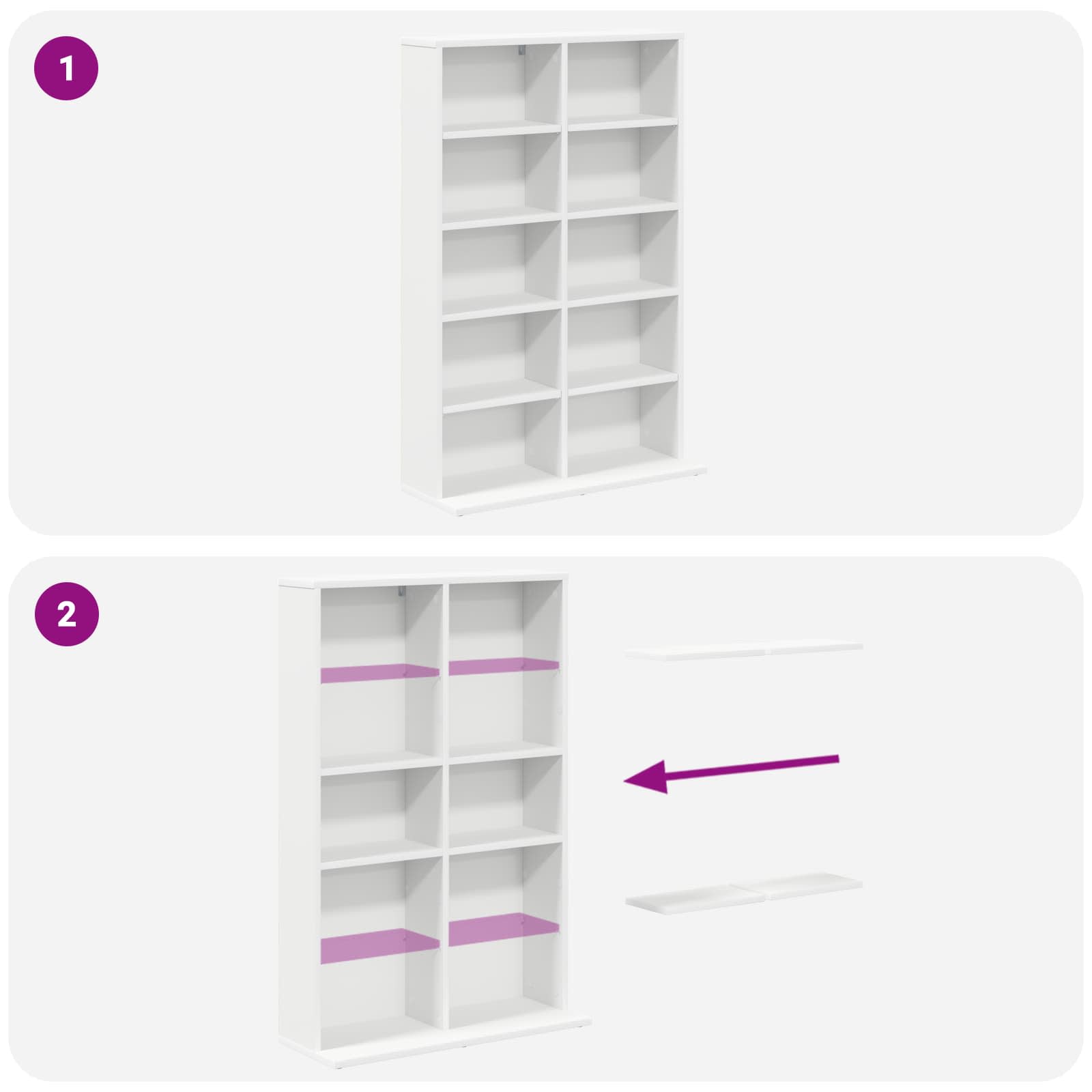 CD Cabinet White 65 x 23.5 x 97.5 cm Engineered Wood