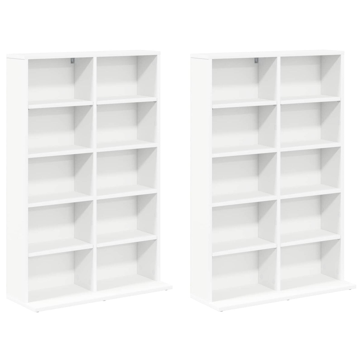 CD Cabinet 2 pcs White 65 x 23.5 x 97.5 cm Engineered Wood