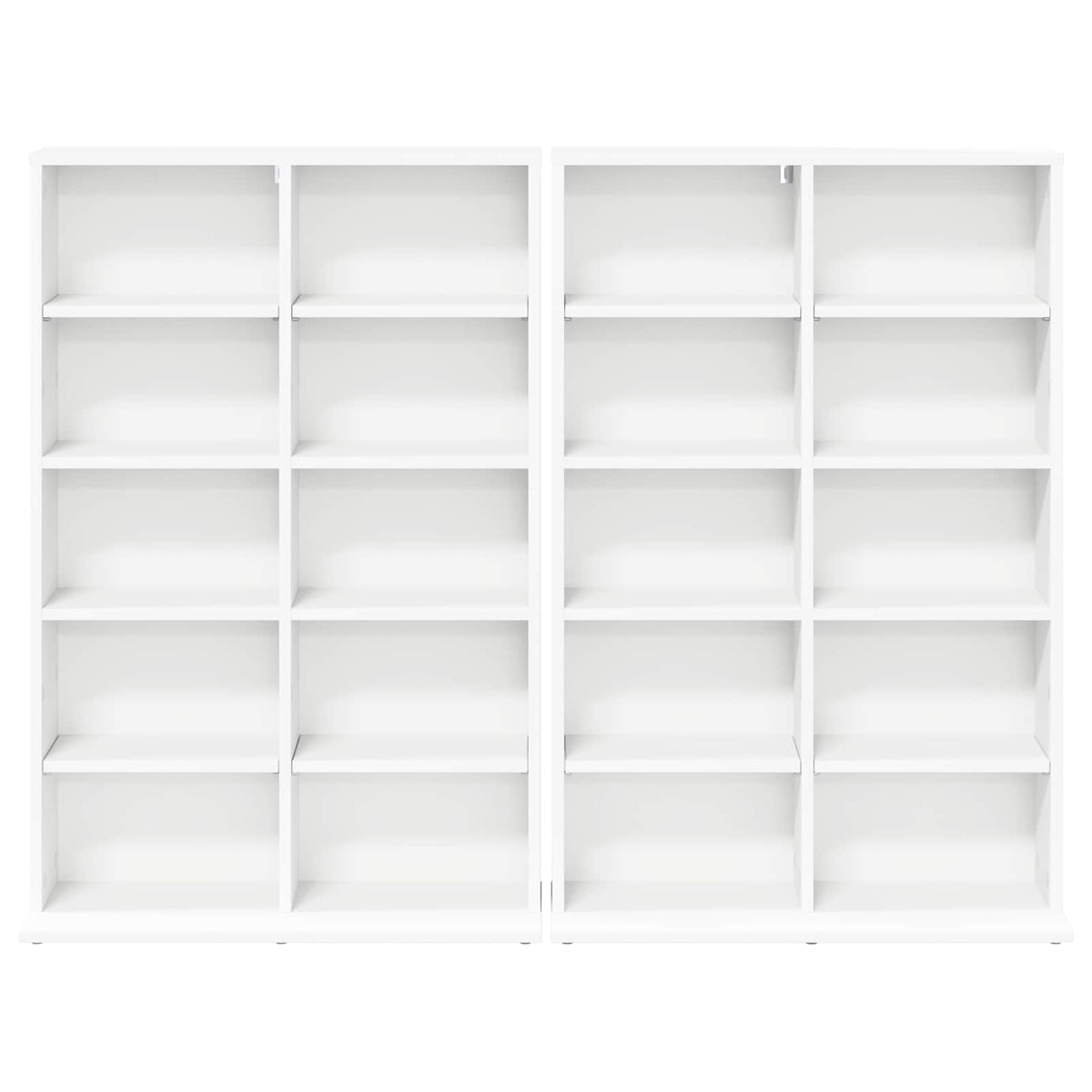 CD Cabinet 2 pcs White 65 x 23.5 x 97.5 cm Engineered Wood