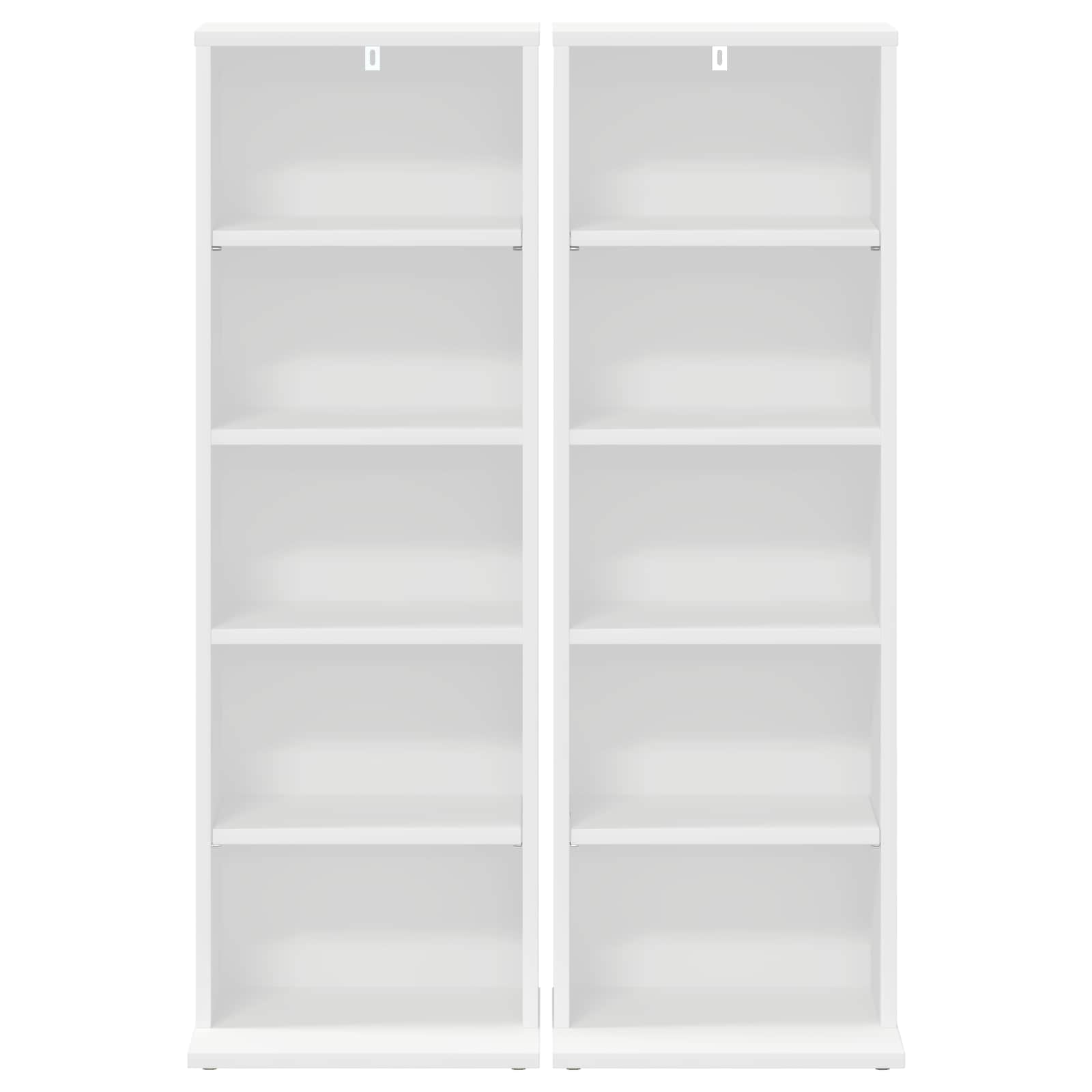 CD Cabinet 2 pcs White 33 x 23.5 x 97.5 cm Engineered Wood