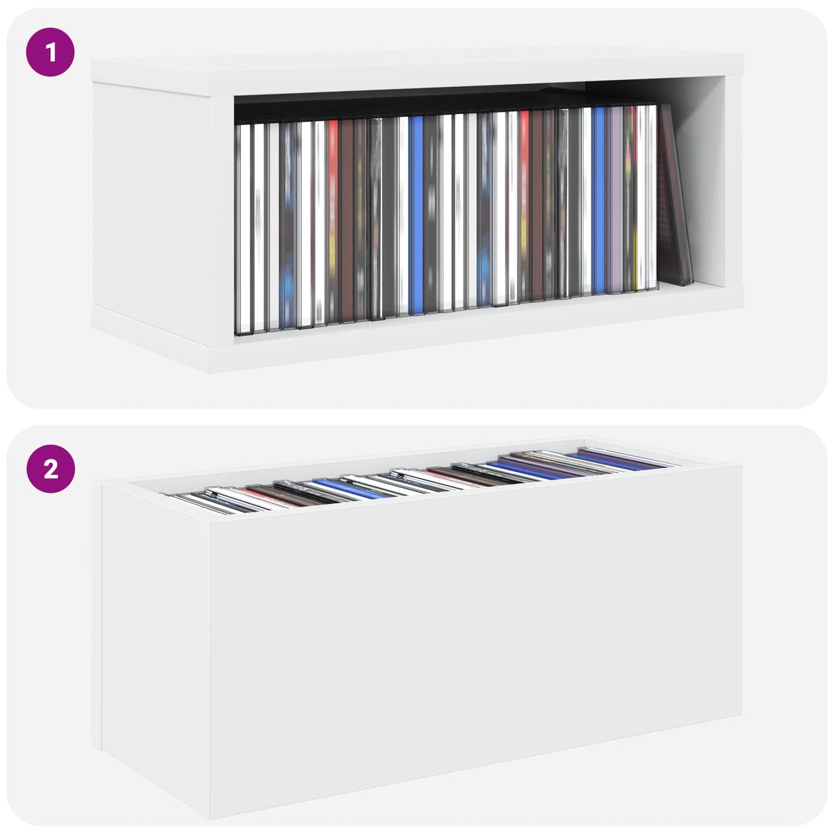 CD Storage Rack White 40 x 17 x 17 cm Engineered Wood