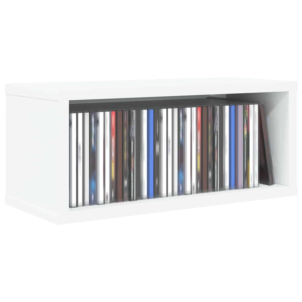 CD Storage Rack White 40 x 17 x 17 cm Engineered Wood