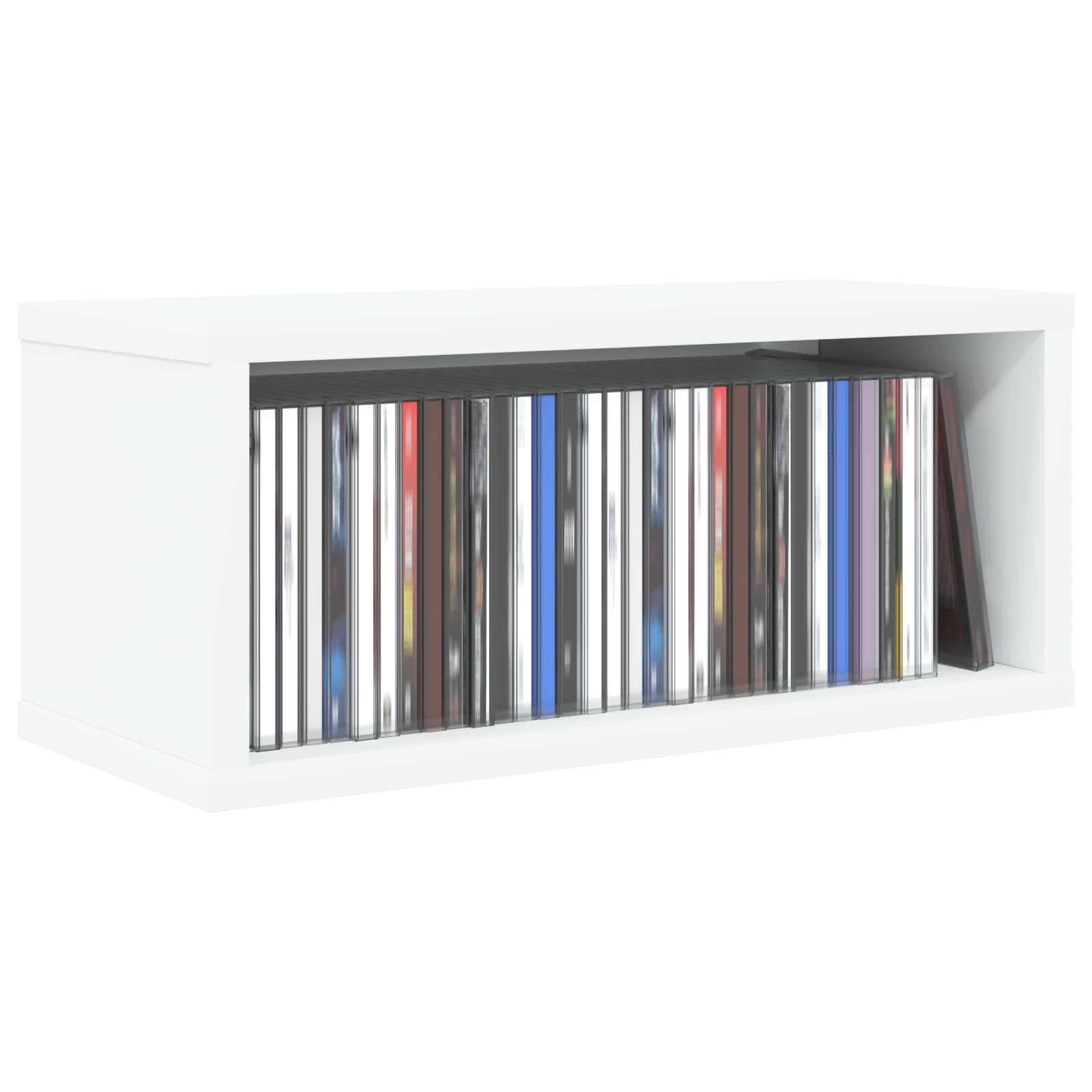 CD Storage Rack White 40 x 17 x 17 cm Engineered Wood