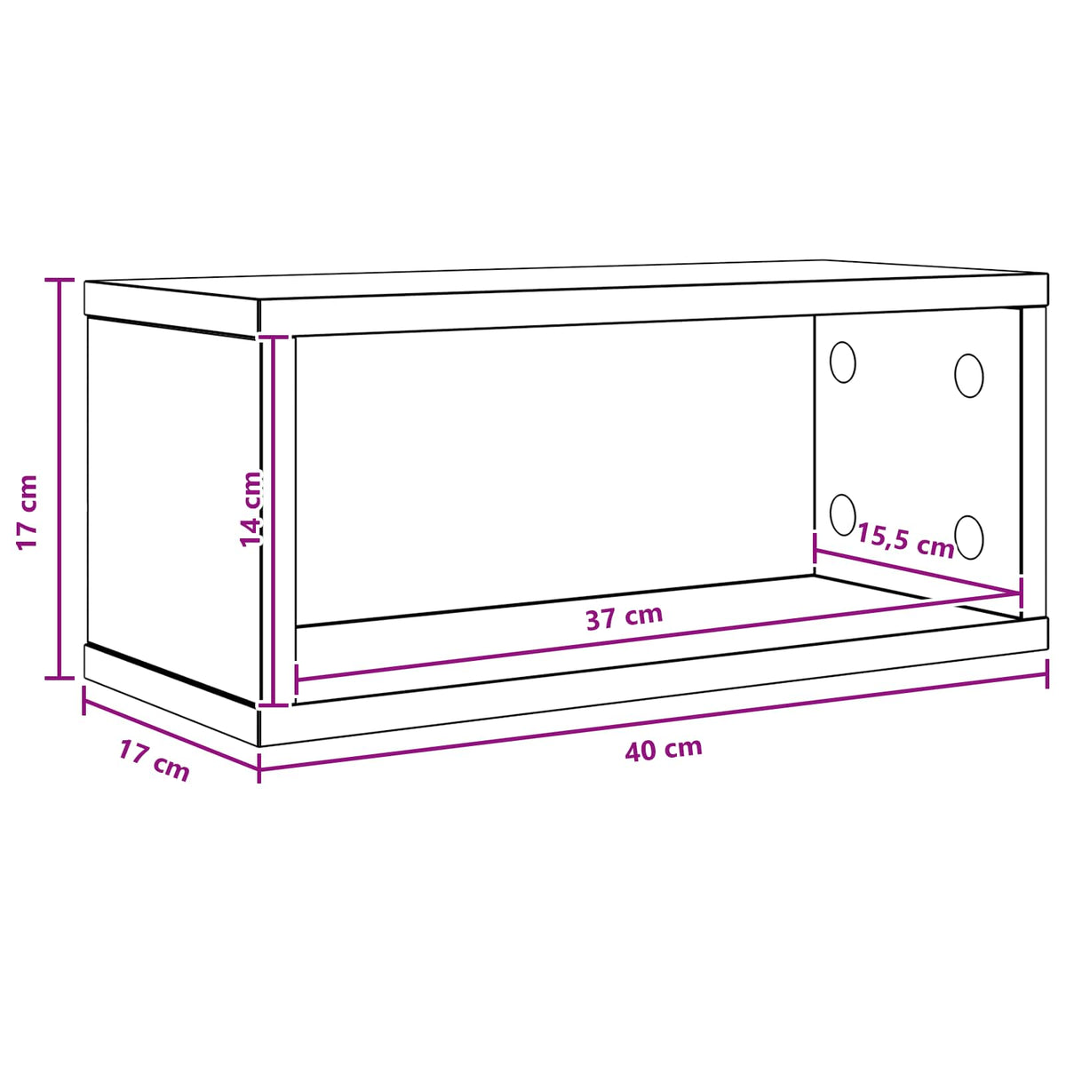CD Storage Rack White 40 x 17 x 17 cm Engineered Wood