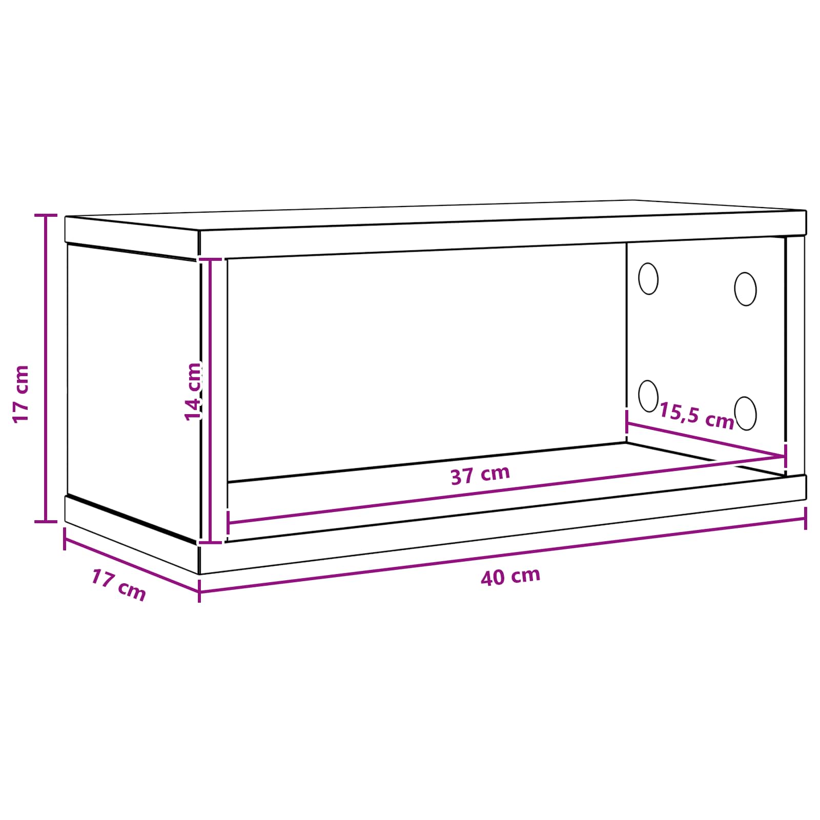 CD Storage Rack White 40 x 17 x 17 cm Engineered Wood