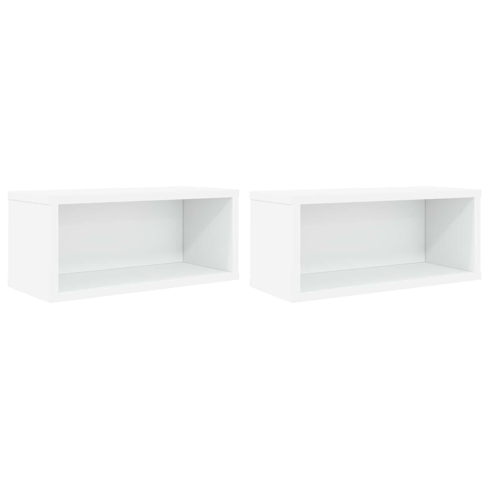 CD Storage Rack 2 pcs White 40 x 17 x 17 cm Engineered Wood