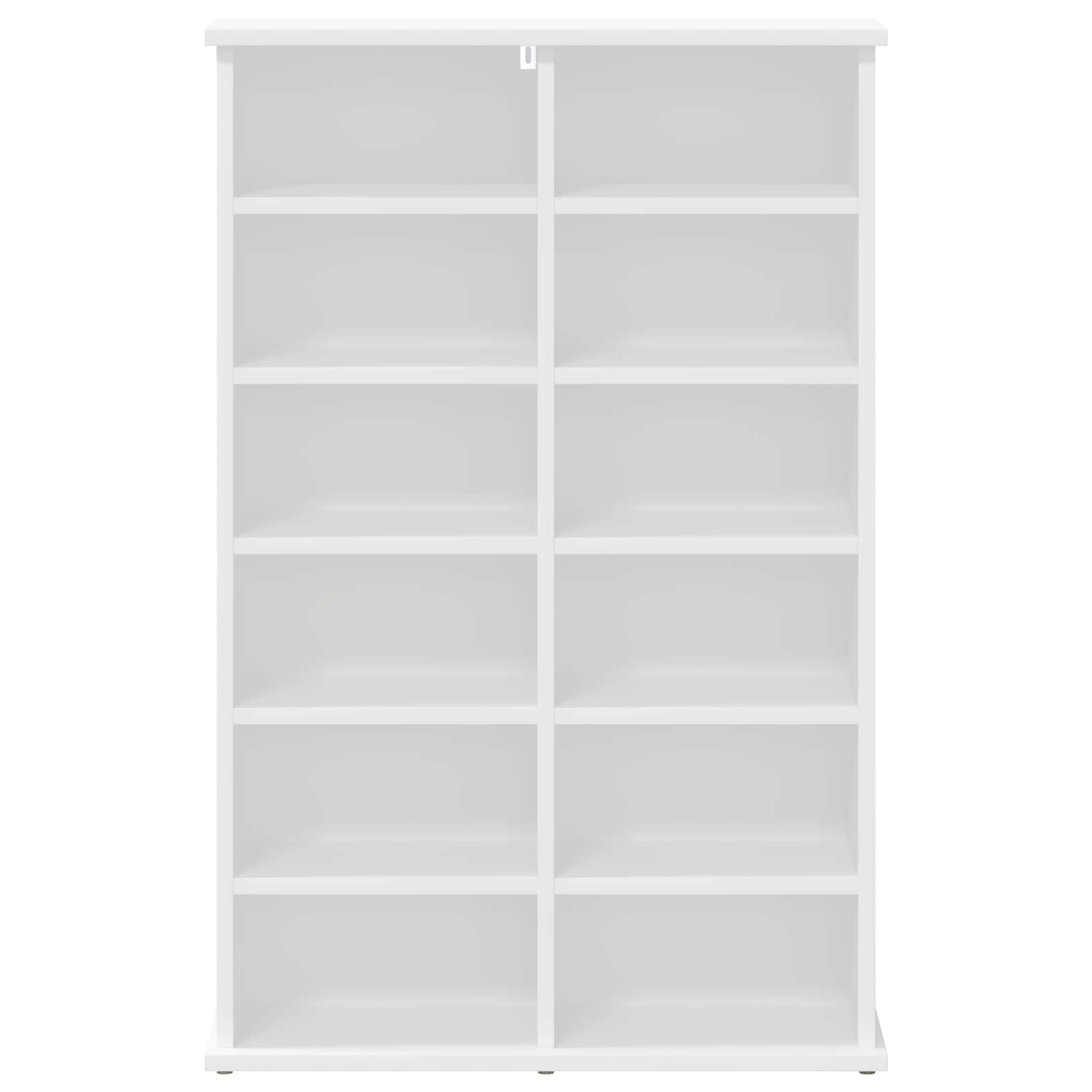 CD Cabinet White 60 x 17 x 92 cm Engineered Wood