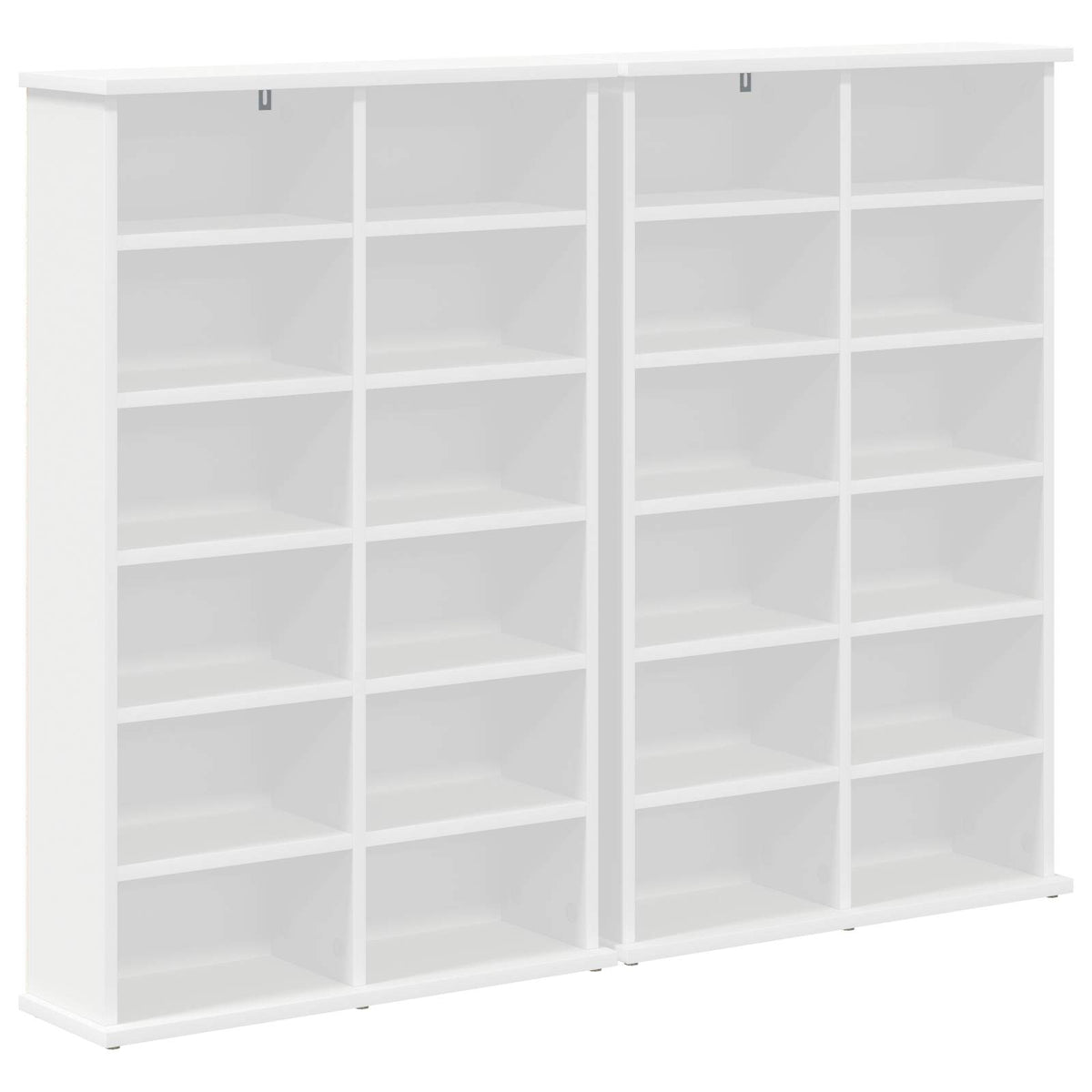 CD Cabinet 2 pcs White 60 x 17 x 92 cm Engineered Wood