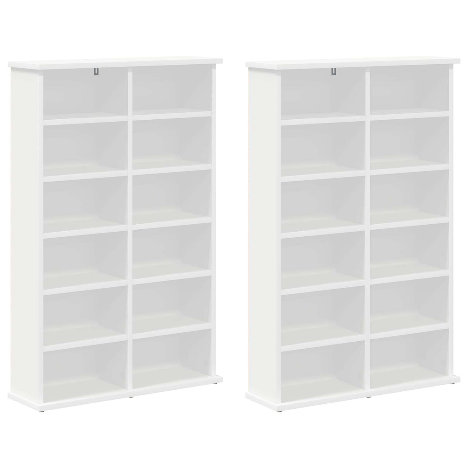 CD Cabinet 2 pcs White 60 x 17 x 92 cm Engineered Wood