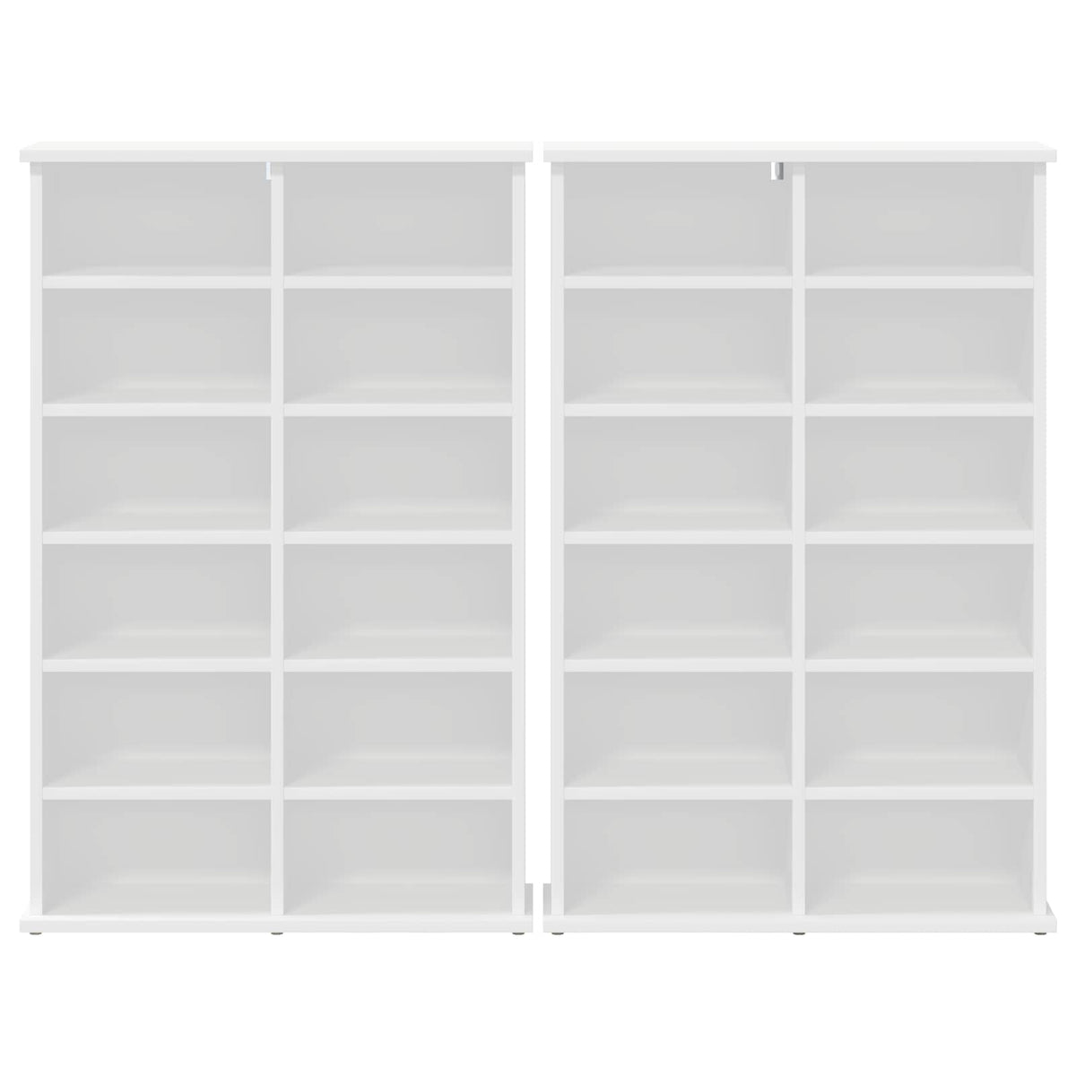 CD Cabinet 2 pcs White 60 x 17 x 92 cm Engineered Wood