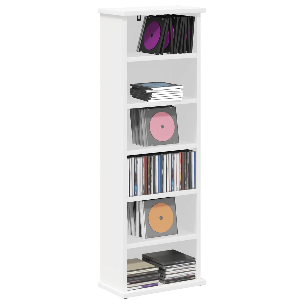 CD Cabinet White 60 x 17 x 92 cm Engineered Wood