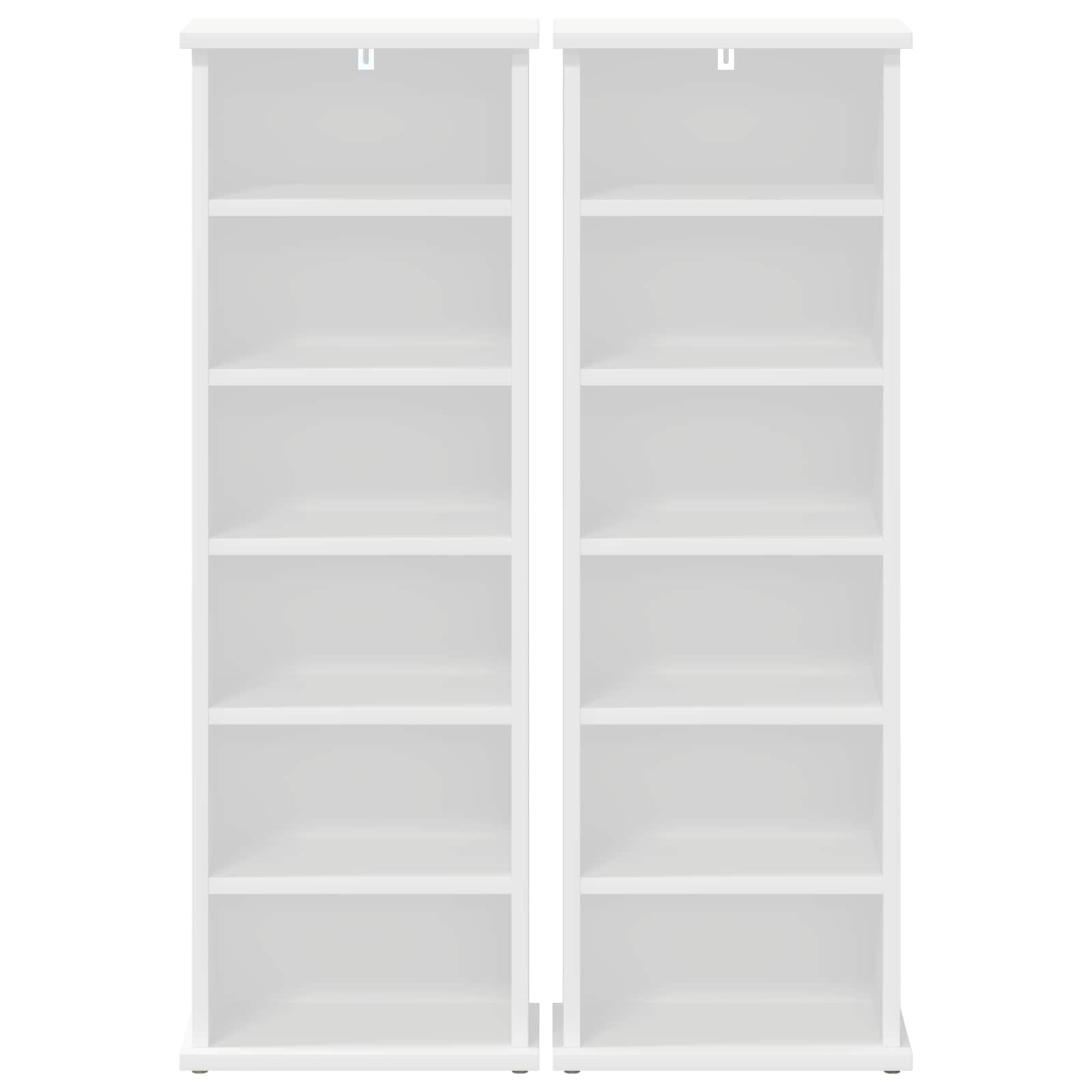 CD Cabinet 2 pcs White 60 x 17 x 92 cm Engineered Wood