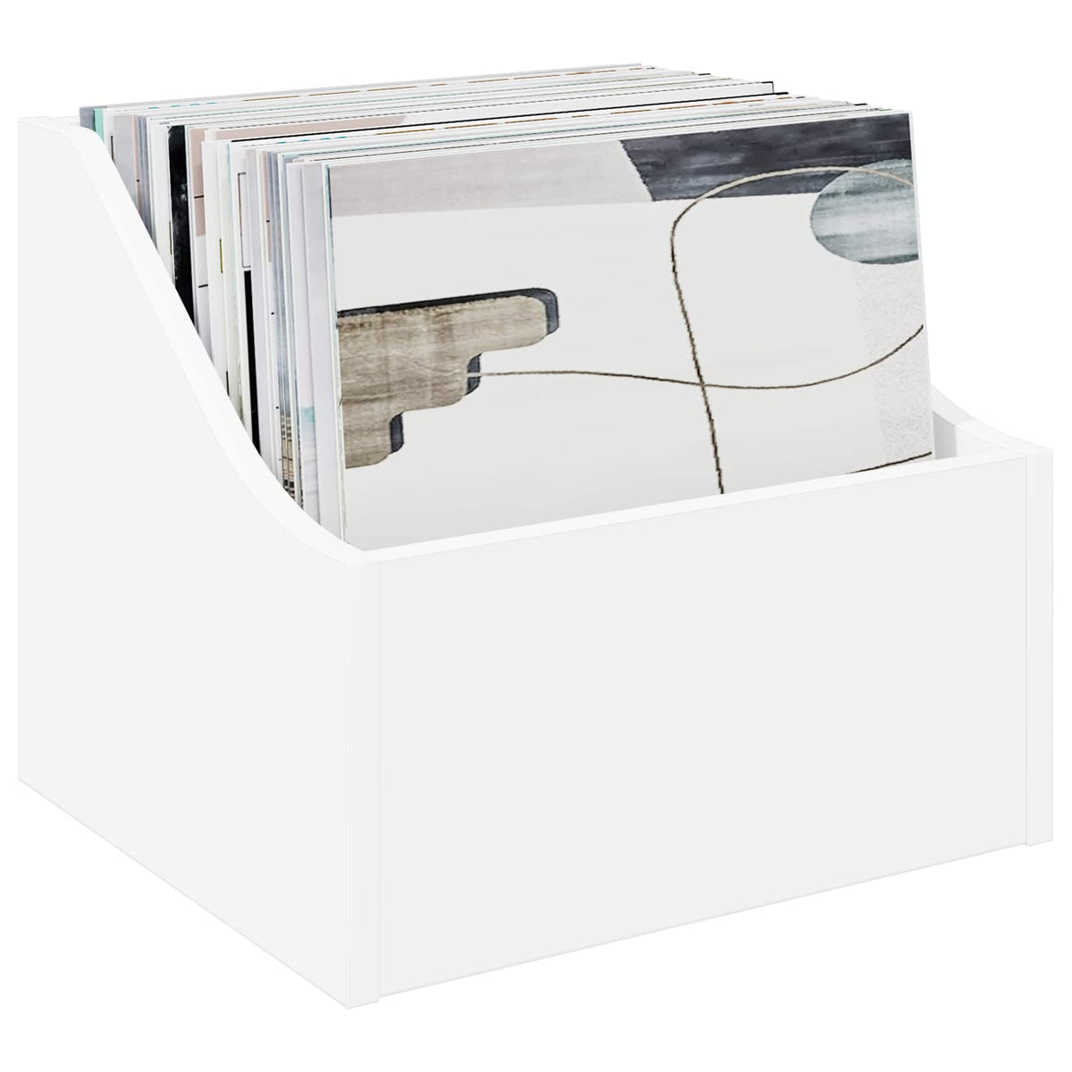 LP Record Box White 37 x 33 x 32 cm Engineered Wood