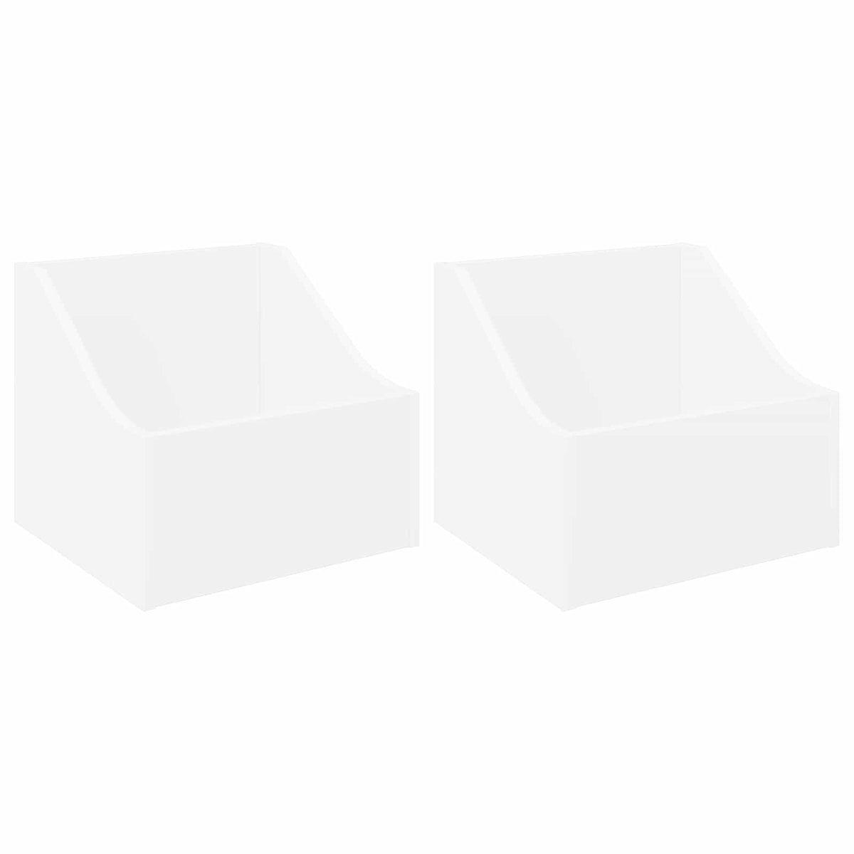 LP Record Box 2 pcs White 37 x 33 x 32 cm Engineered Wood