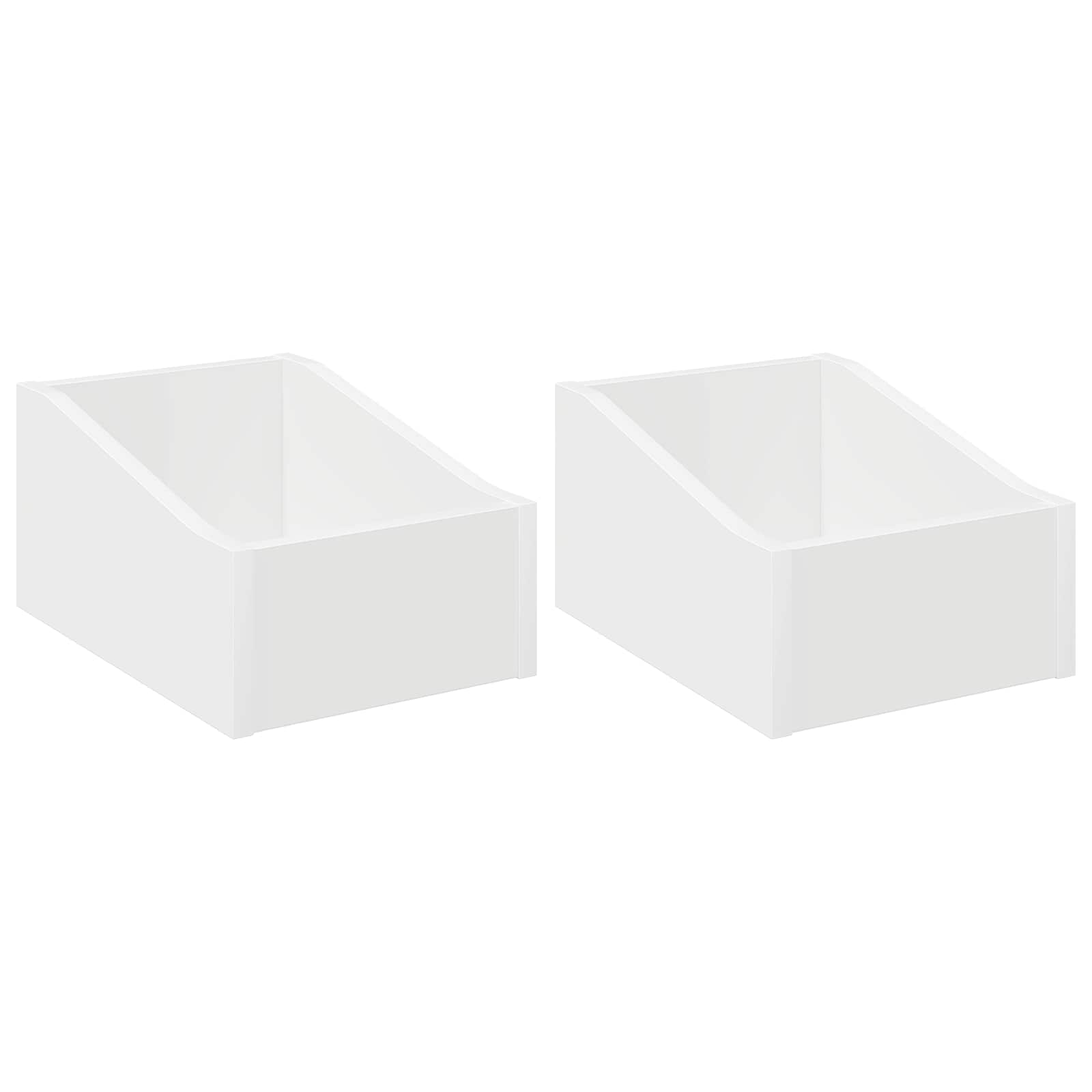 LP Record Box 2 pcs White 23 x 33 x 16 cm Engineered Wood