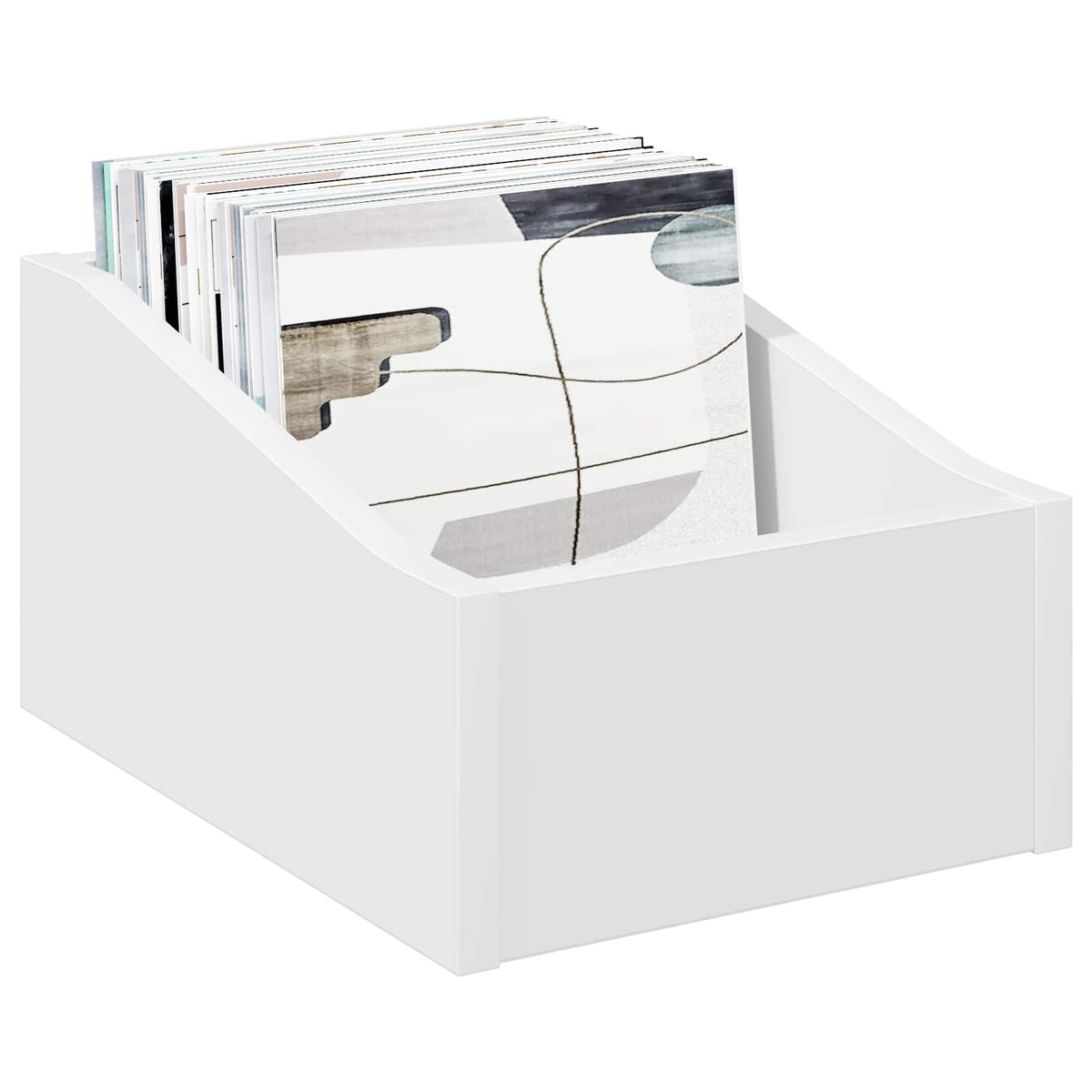 LP Record Box 2 pcs White 23 x 33 x 16 cm Engineered Wood
