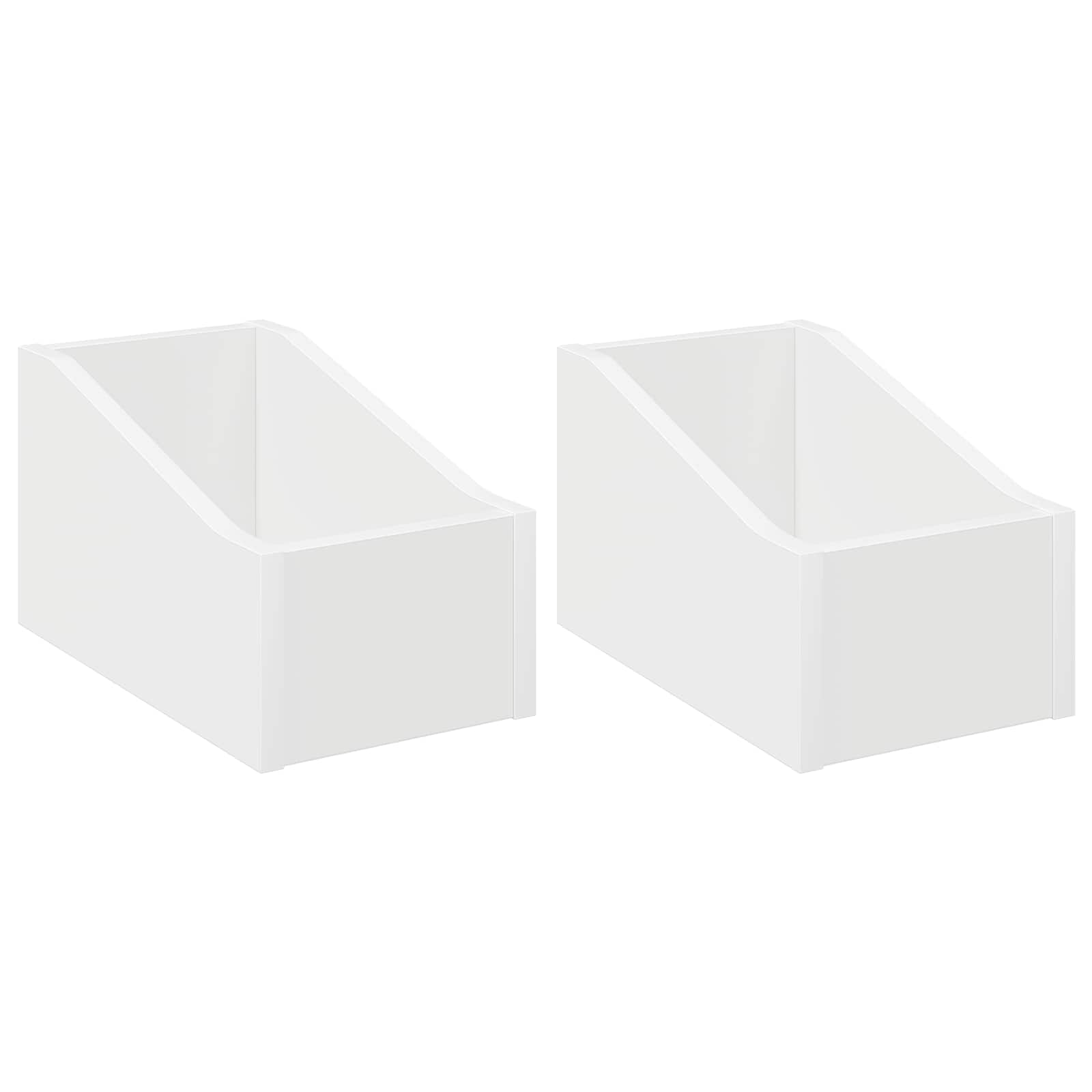 LP Record Box 2 pcs White 18 x 32 x 18 cm Engineered Wood