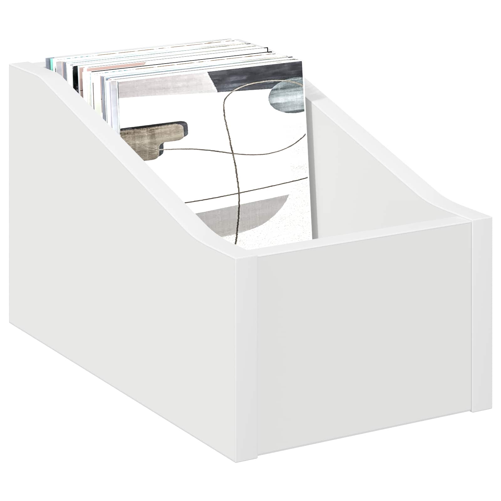 LP Record Box 2 pcs White 18 x 32 x 18 cm Engineered Wood