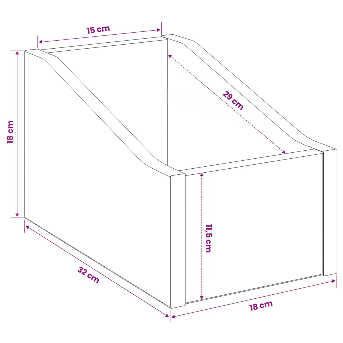 LP Record Box 2 pcs White 18 x 32 x 18 cm Engineered Wood