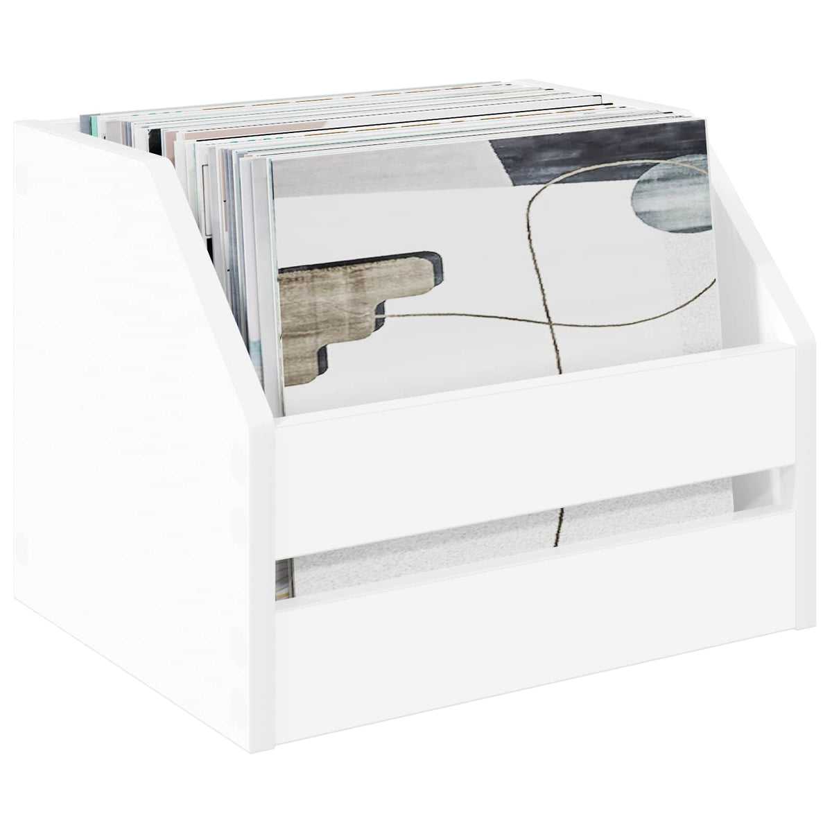 Vinyl Album Box White 38 x 30 x 29 cm Engineered Wood
