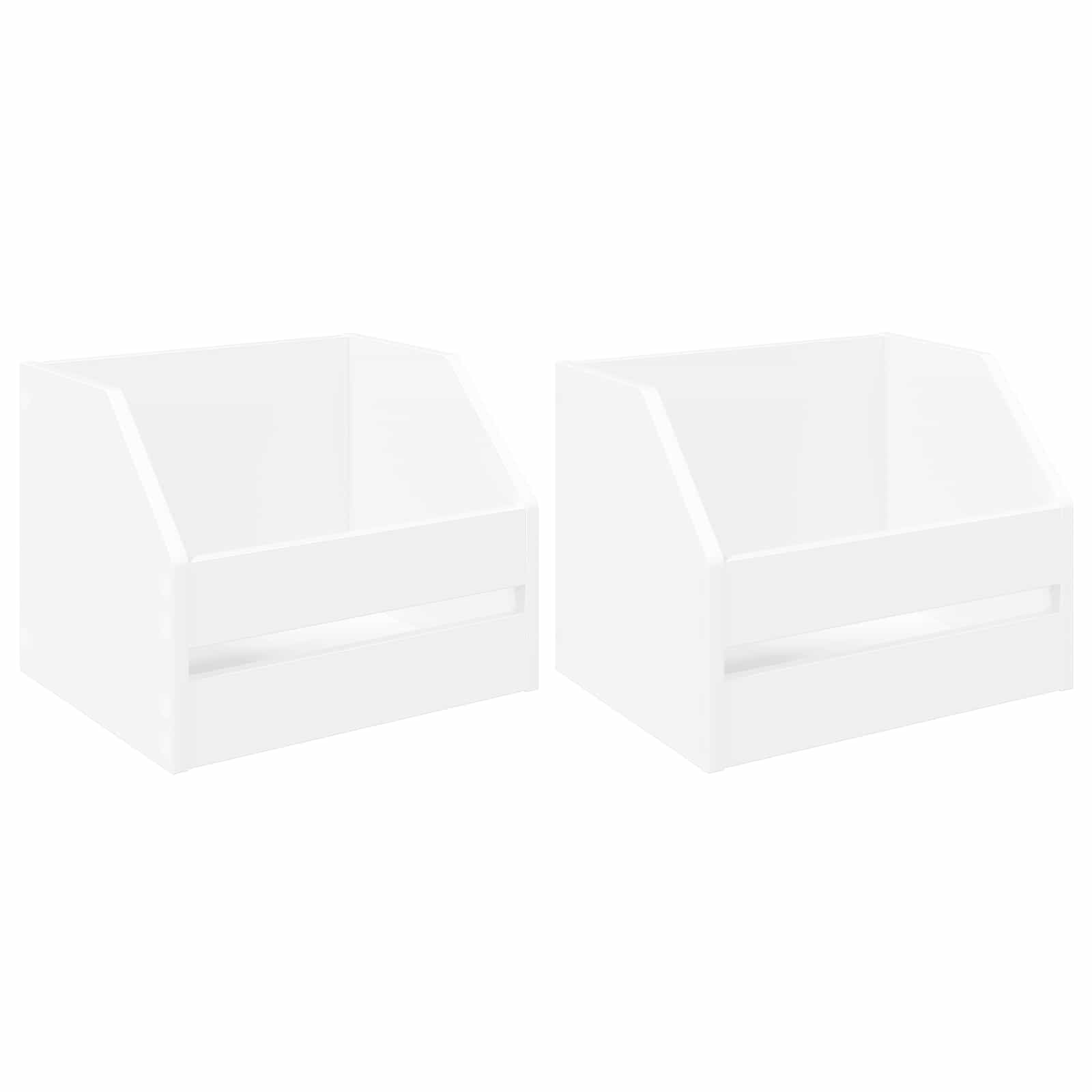 Vinyl Album Box 2 pcs White 38 x 30 x 29 cm Engineered Wood