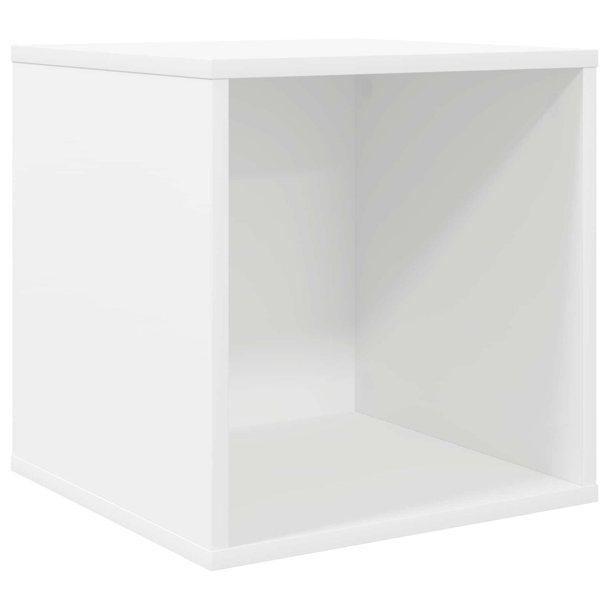 Vinyl Album Box White 37 x 36.5 x 38 cm Engineered Wood