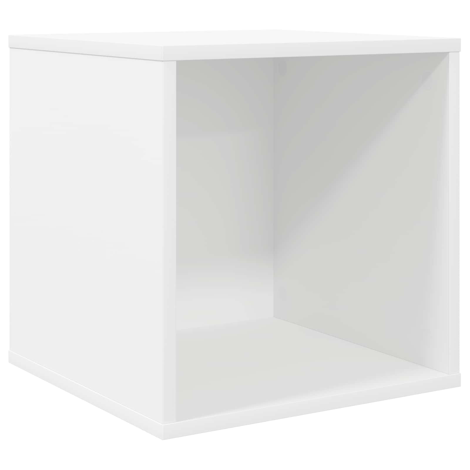 Vinyl Album Box White 37 x 36.5 x 38 cm Engineered Wood