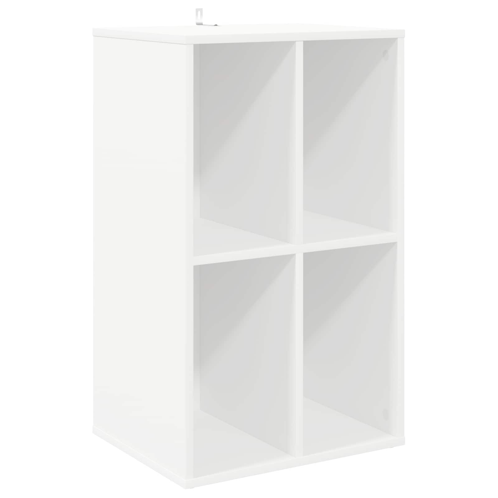 Record Cabinet White 44.5 x 36.5 x 74.5 cm Engineered Wood