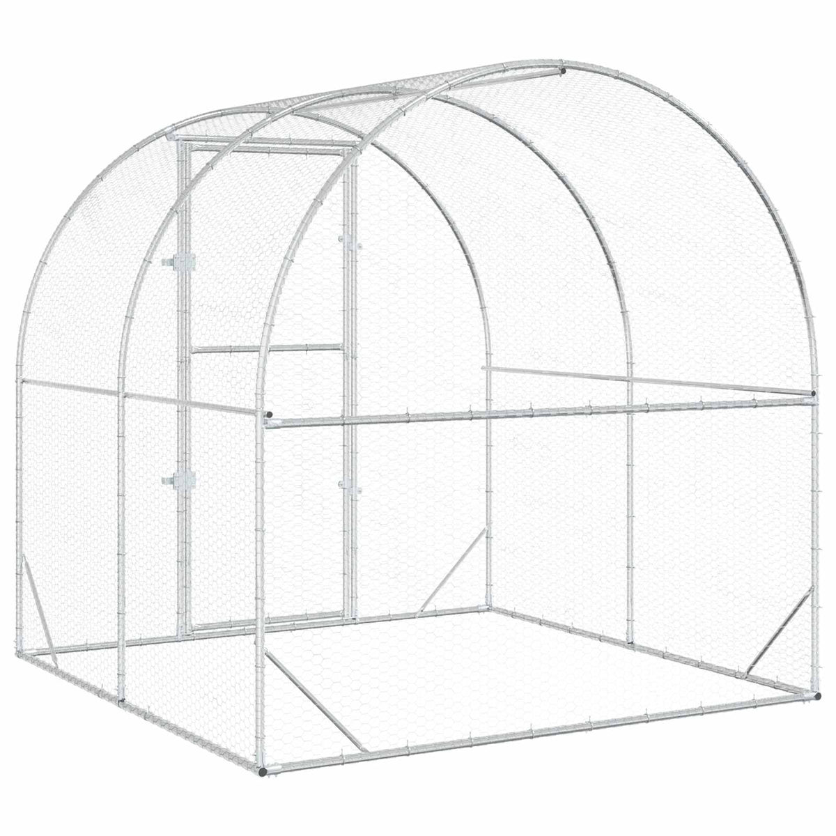 Chicken Coop Silver 200 x 200 x 200 cm Galvanised Steel