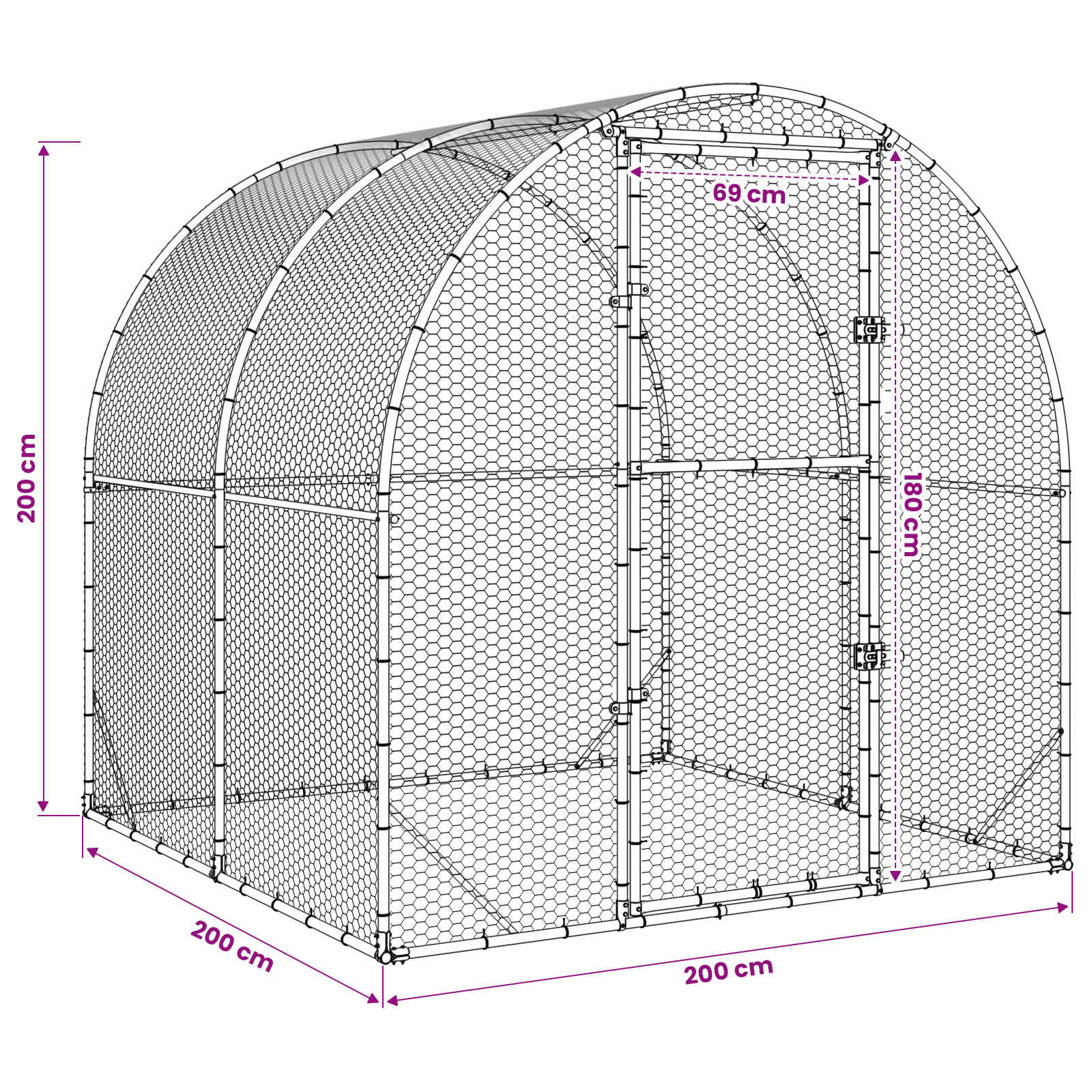 Chicken Coop Silver 200 x 200 x 200 cm Galvanised Steel