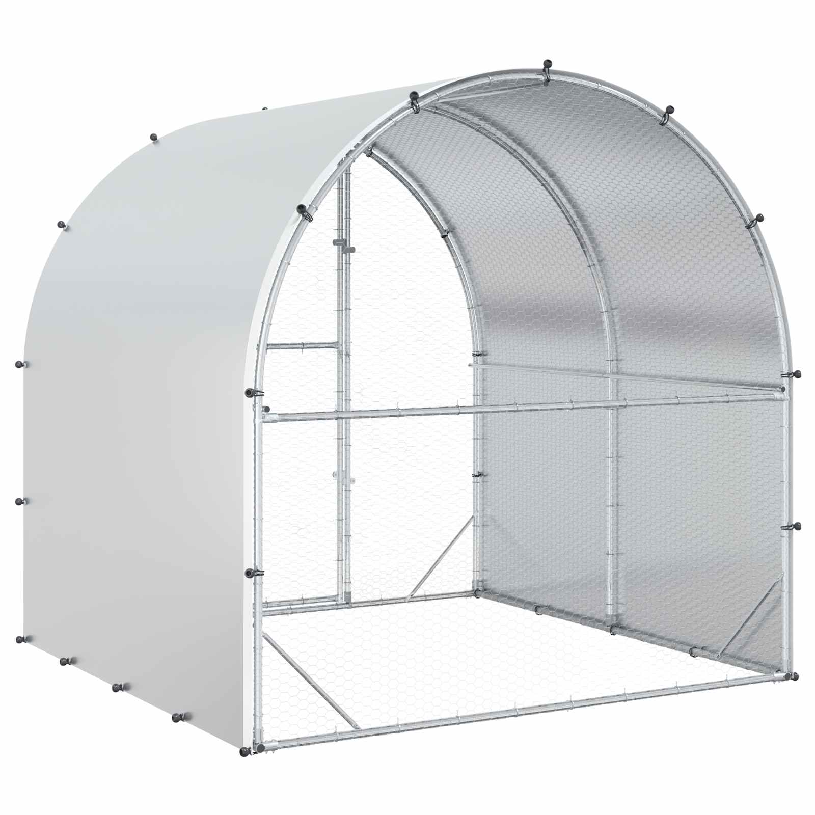 Chicken Coop Silver 200 x 200 x 200 cm Galvanised Steel