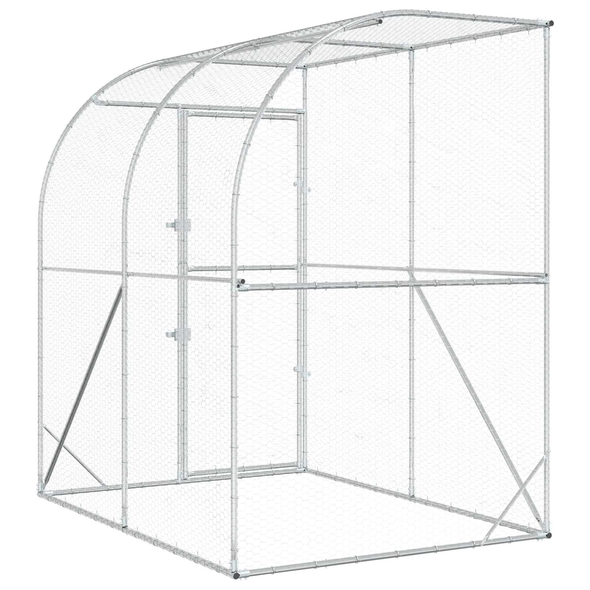 Chicken Coop Silver 200 x 200 x 215 cm Galvanised Steel