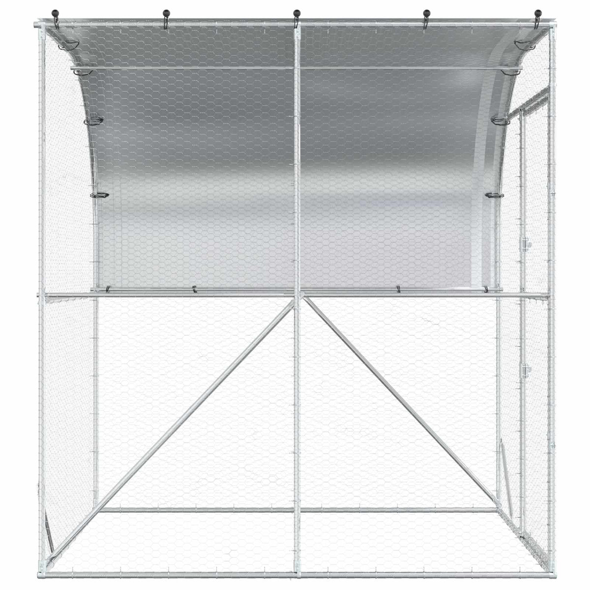 Chicken Coop Silver 200 x 200 x 215 cm Galvanised Steel
