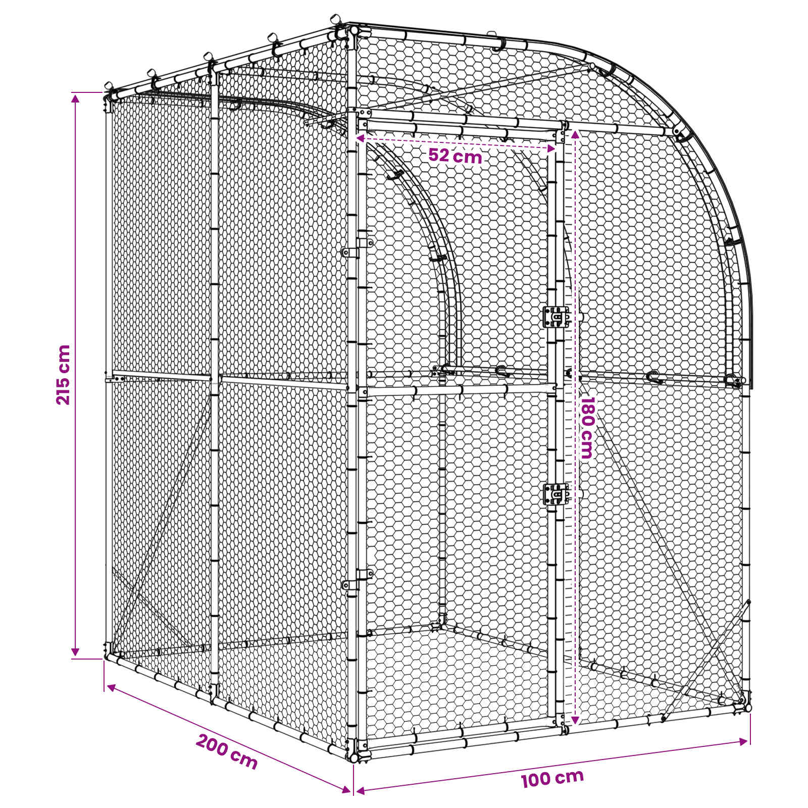 Chicken Coop Silver 200 x 200 x 215 cm Galvanised Steel