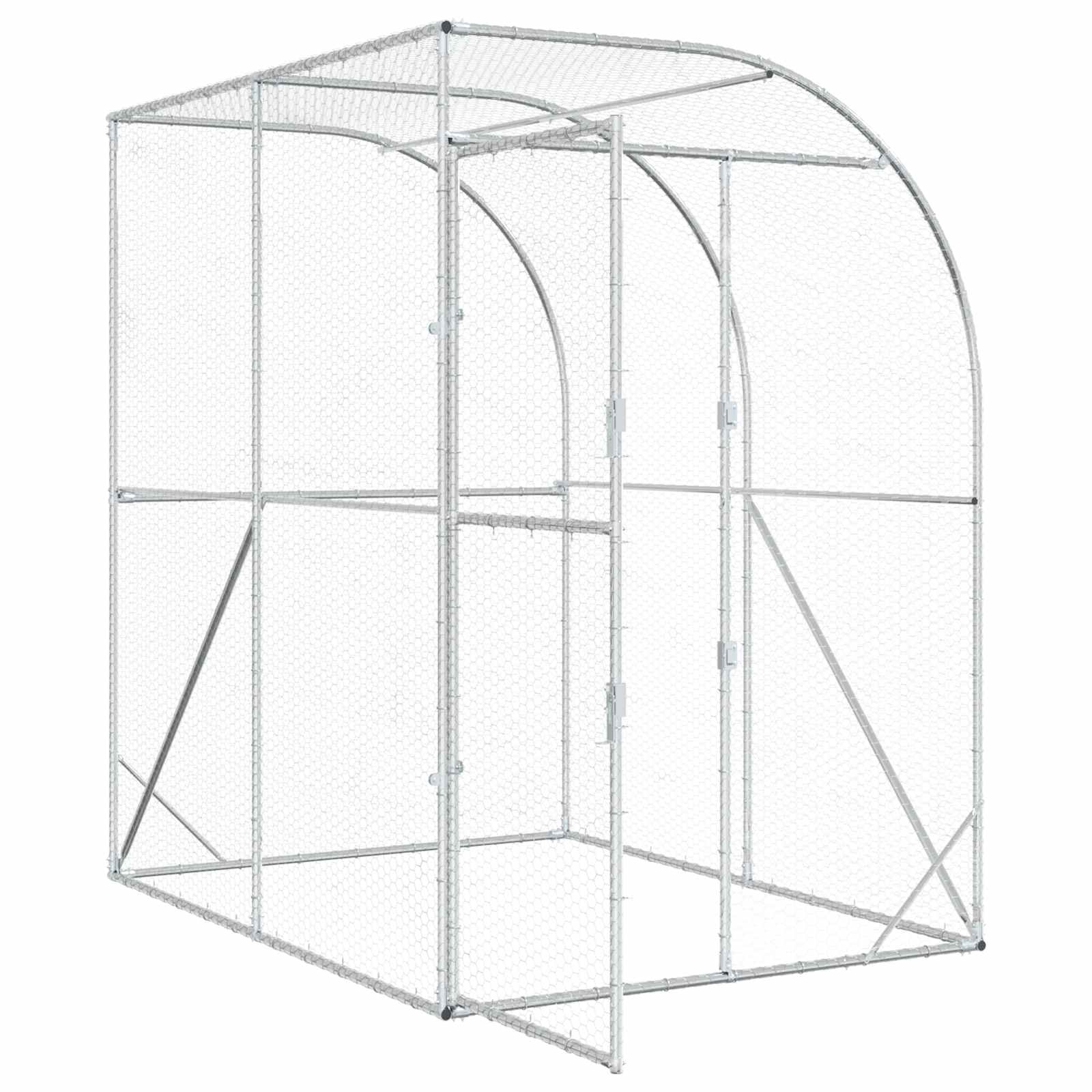 Chicken Coop Silver 200 x 200 x 215 cm Galvanised Steel