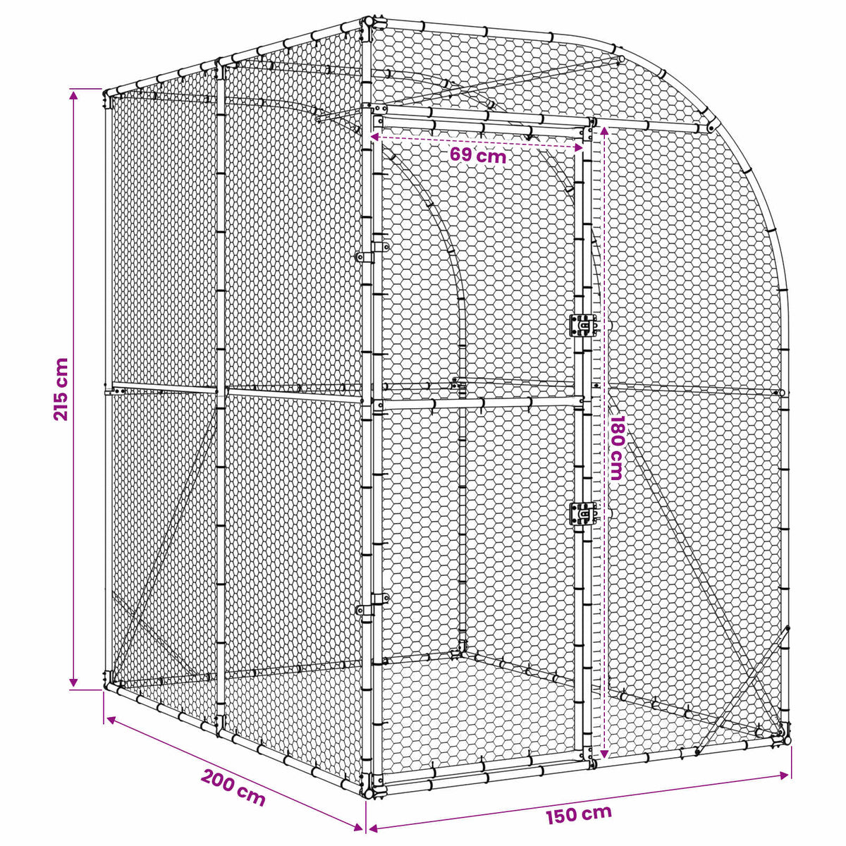 Chicken Coop Silver 200 x 200 x 215 cm Galvanised Steel