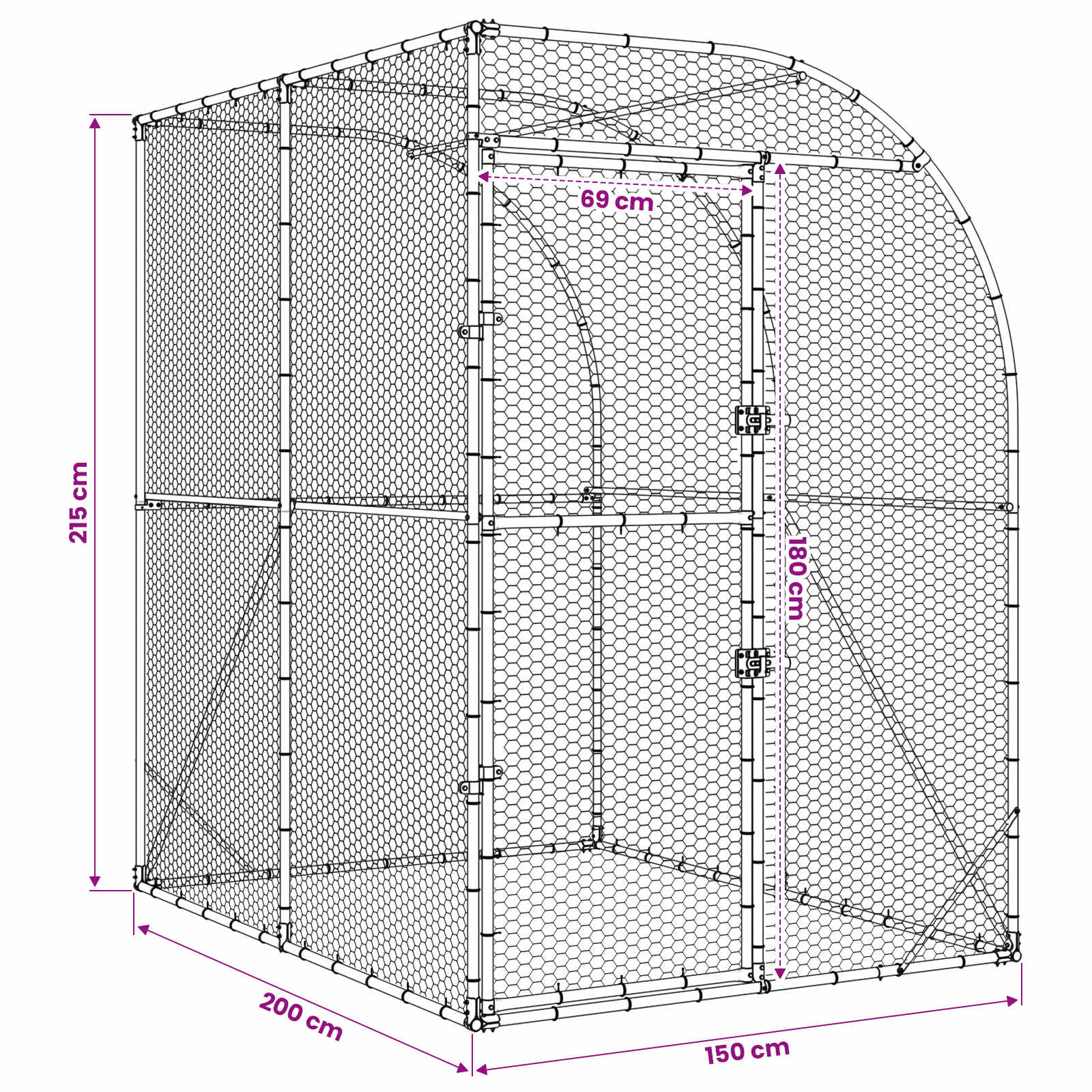 Chicken Coop Silver 200 x 200 x 215 cm Galvanised Steel