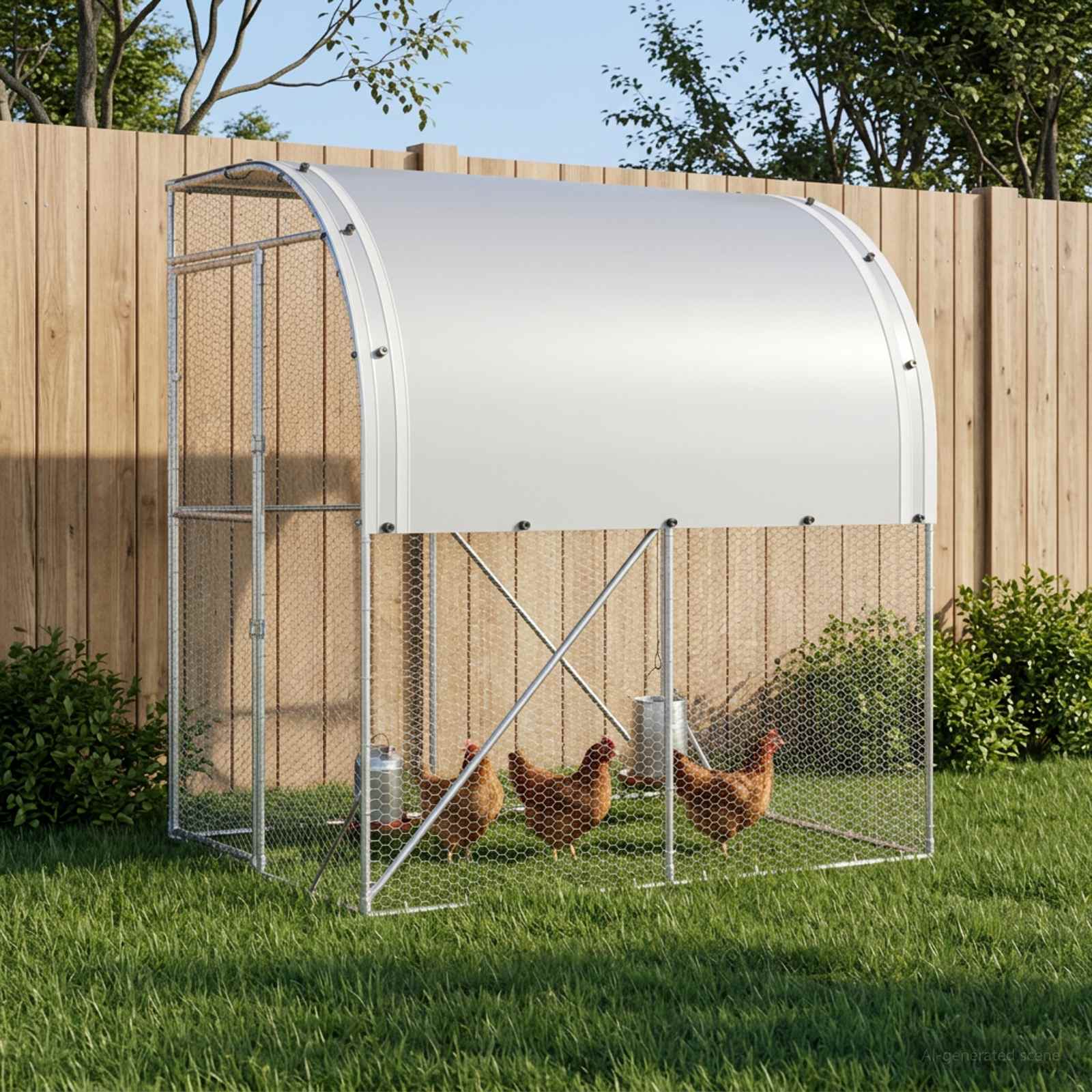 Chicken Coop Silver 200 x 200 x 215 cm Galvanised Steel