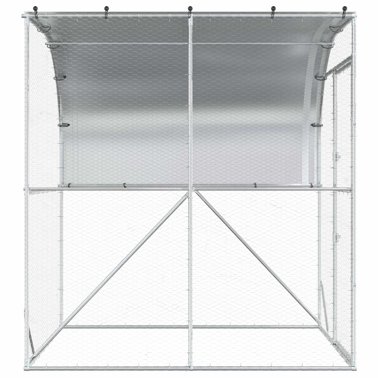 Chicken Coop Silver 200 x 200 x 215 cm Galvanised Steel
